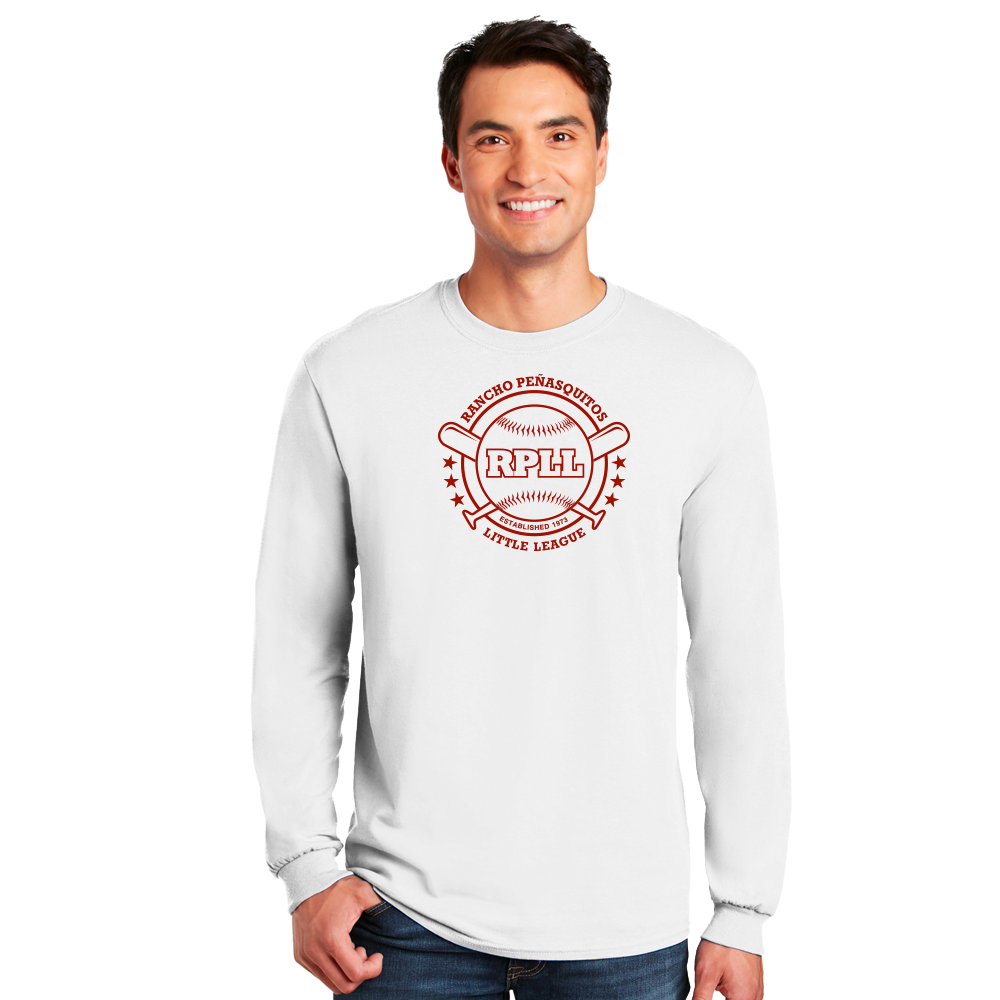 RPLL MEN'S 100% COTTON LONG SLEEVE T-SHIRT - RED OUTLINE