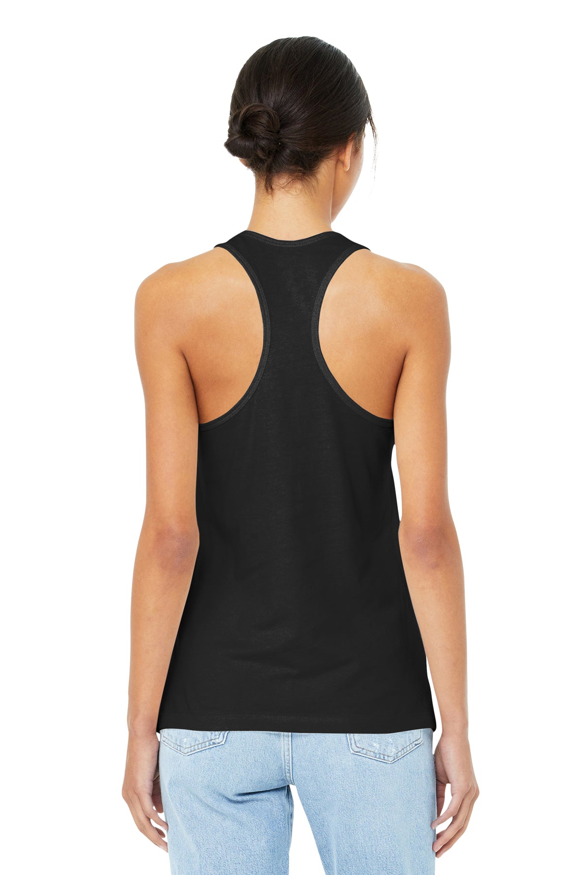 RPLL WOMEN'S BELLA+CANVAS WOMEN'S JERSEY RACERBACK TANK - WHITE OUTLINE