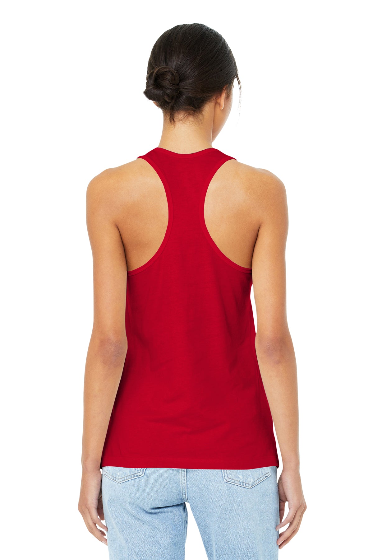 RPLL WOMEN'S BELLA+CANVAS WOMEN'S JERSEY RACERBACK TANK - WHITE OUTLINE