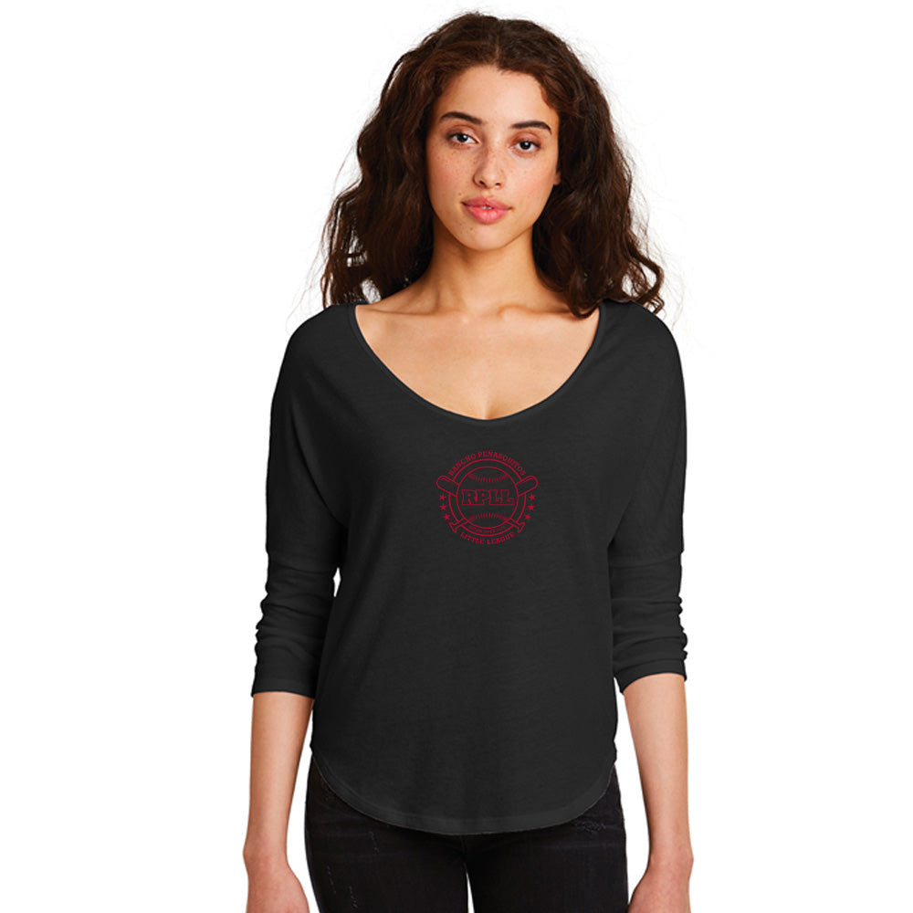 RPLL Women's Alternative Women's The Curveball Vintage 50/50 Tee - Red Outline