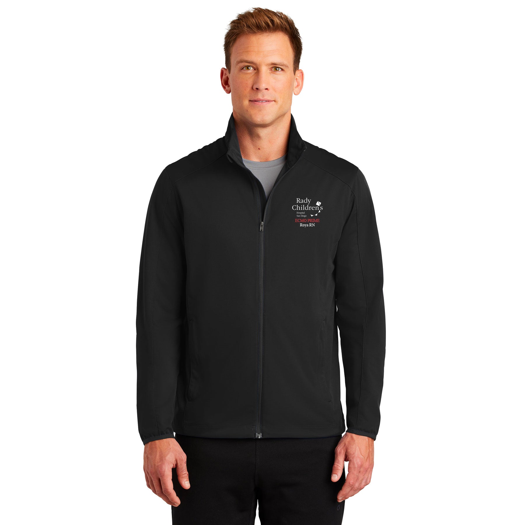 RADY'S ECMO PRIME LOGO PORT AUTHORITY ACTIVE SOFT SHELL JACKET