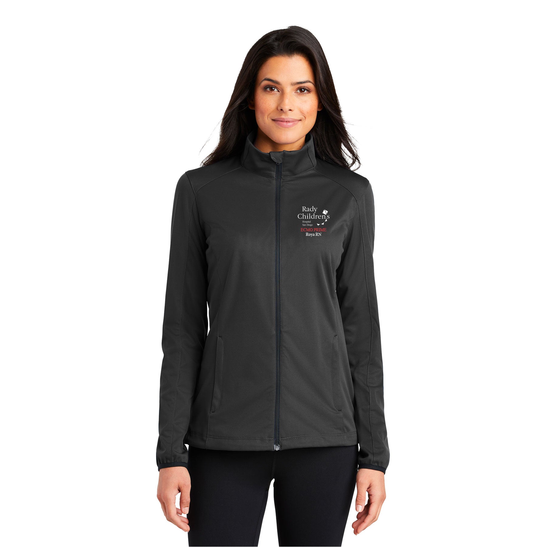 RADY'S ECMO PRIME LOGO PORT AUTHORITY LADIES ACTIVE SOFT SHELL JACKET