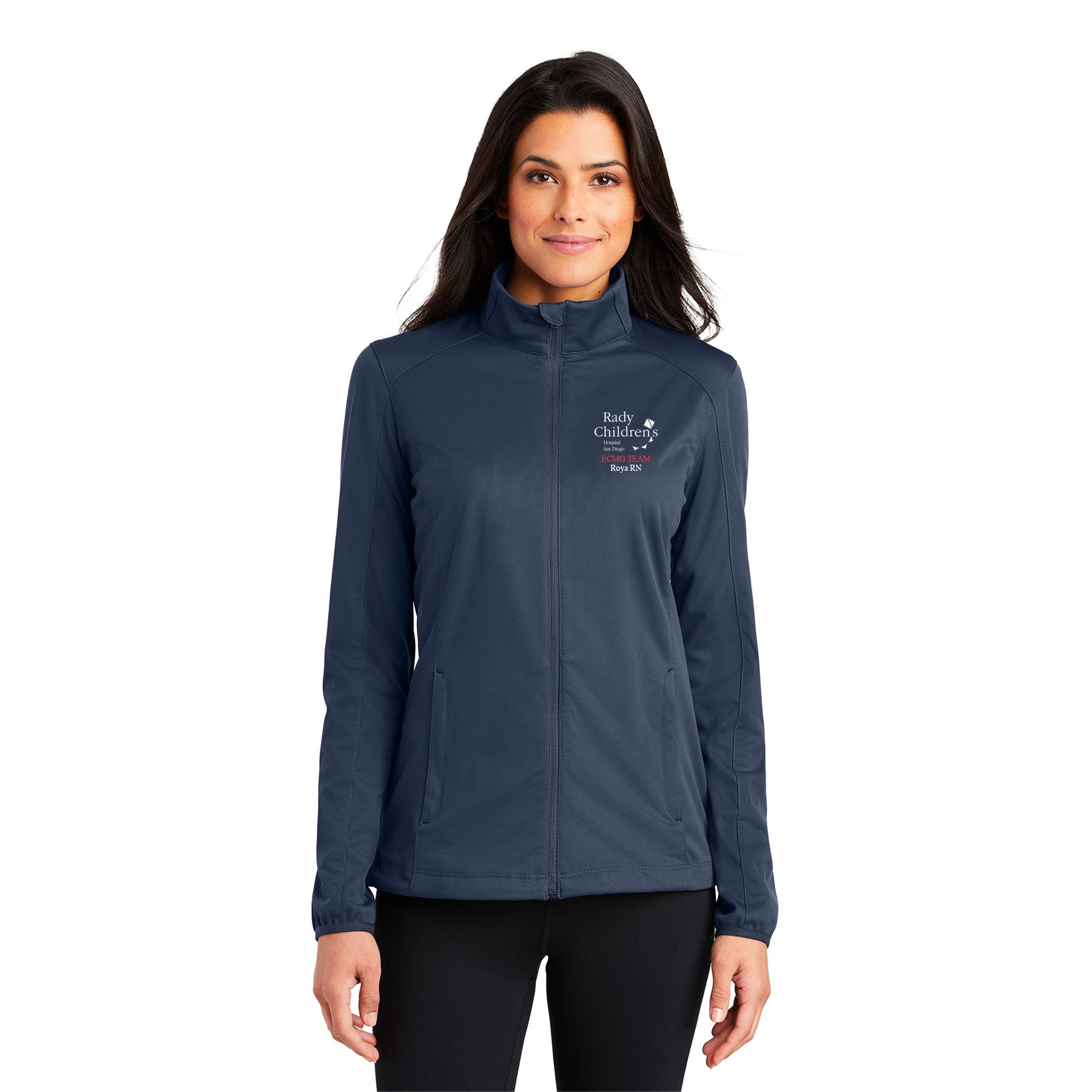 RADY'S ECMO TEAM LOGO PORT AUTHORITY LADIES ACTIVE SOFT SHELL JACKET