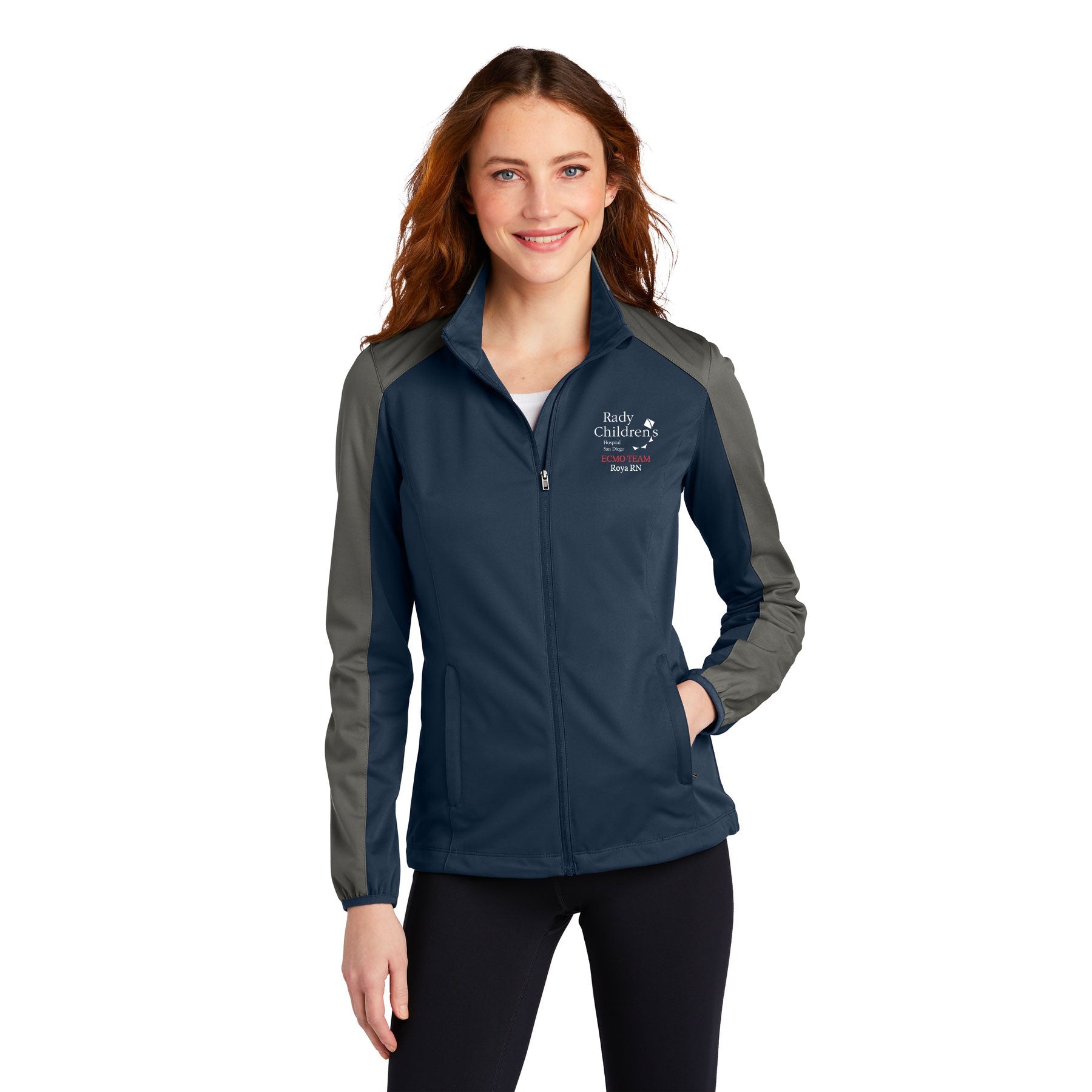 RADY'S ECMO TEAM LOGO PORT AUTHORITY ACTIVE COLORBLOCK SOFT SHELL JACKET