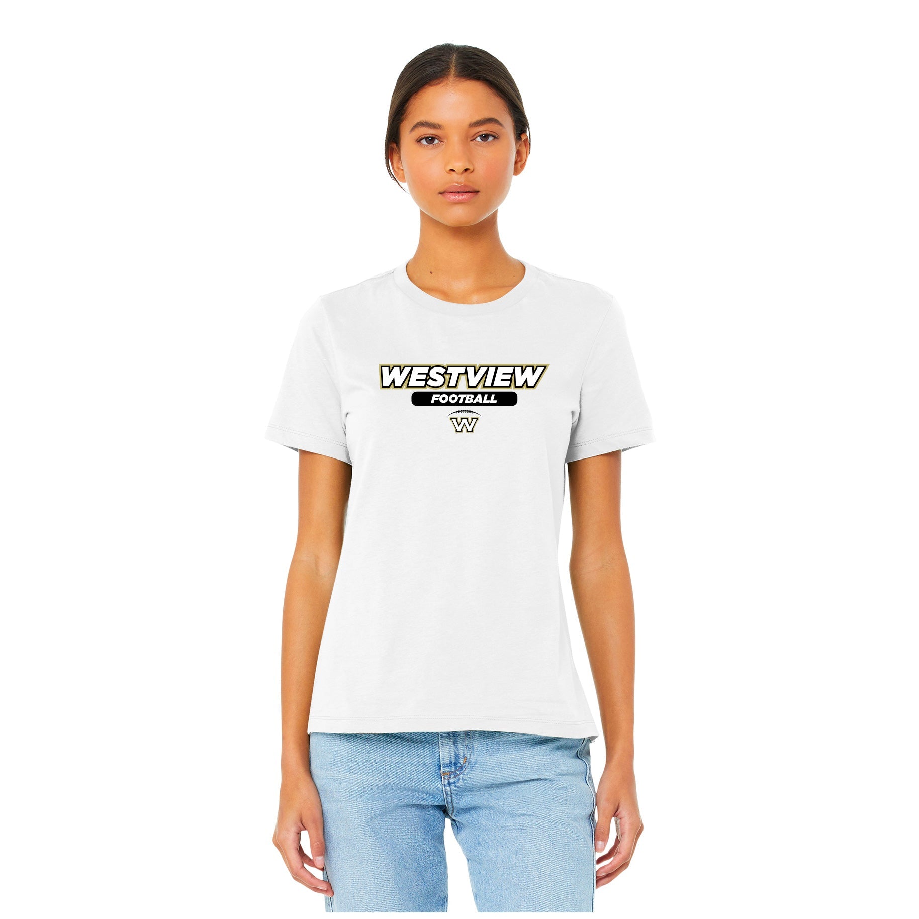 WESTVIEW FOOTBALL FRONT CHEST - BELLA+CANVAS ® WOMENÕS FAN TEE