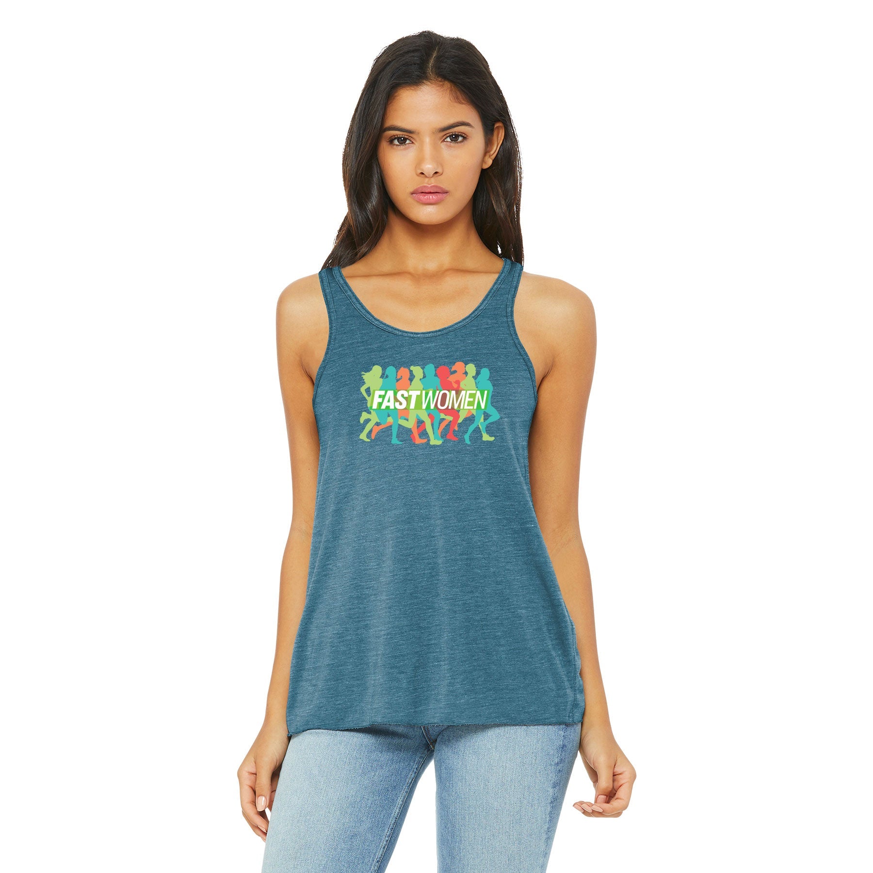 FAST WOMEN LOGO BELLA+CANVAS  FLOWY RACERBACK TANK