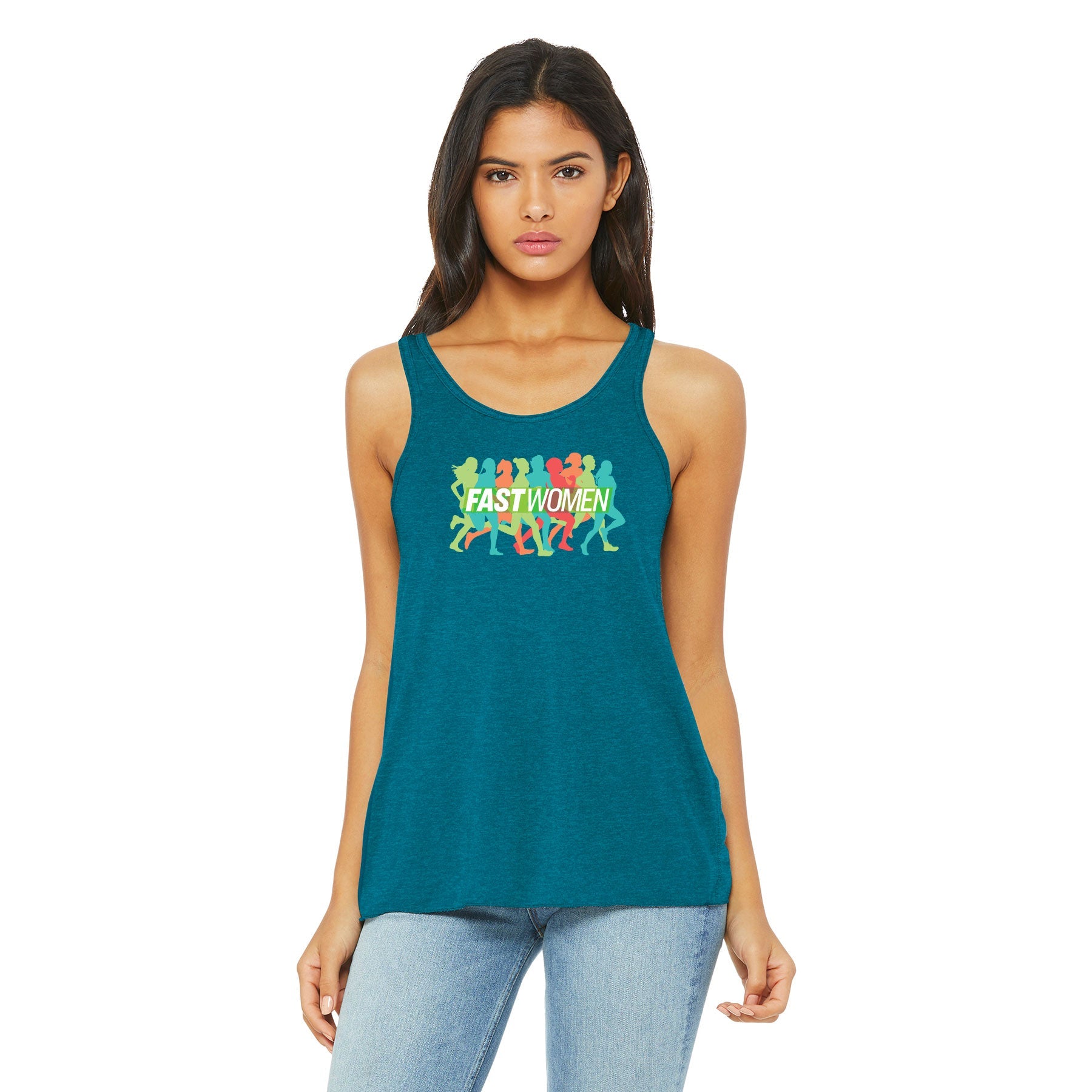 FAST WOMEN LOGO BELLA+CANVAS  FLOWY RACERBACK TANK