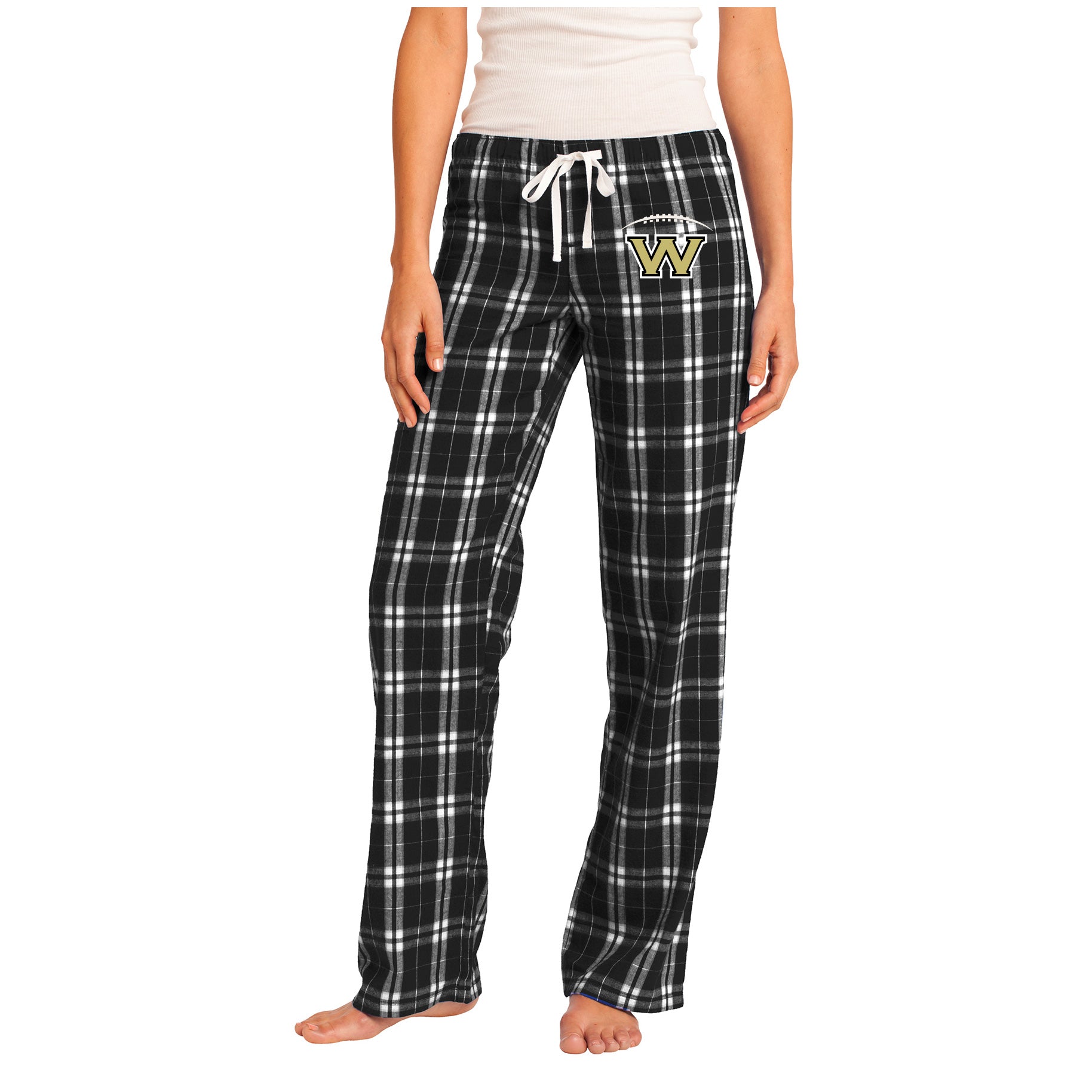 WESTVIEW FOOTBALL FRONT CHEST - WOMENÕS FLANNEL PLAID PANT