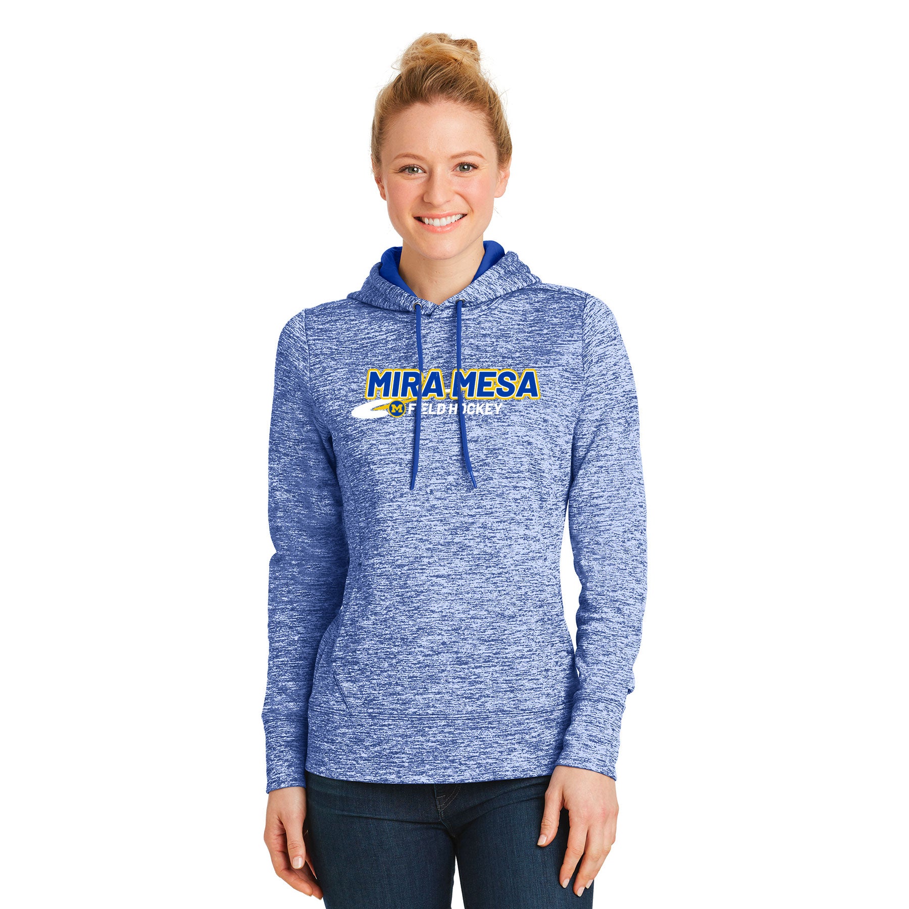 MIRA MESA FIELD HOCKEY LOGO LADY'S POSICHARGEELECTRIC HEATHER FLEECE HOODED PULLOVER