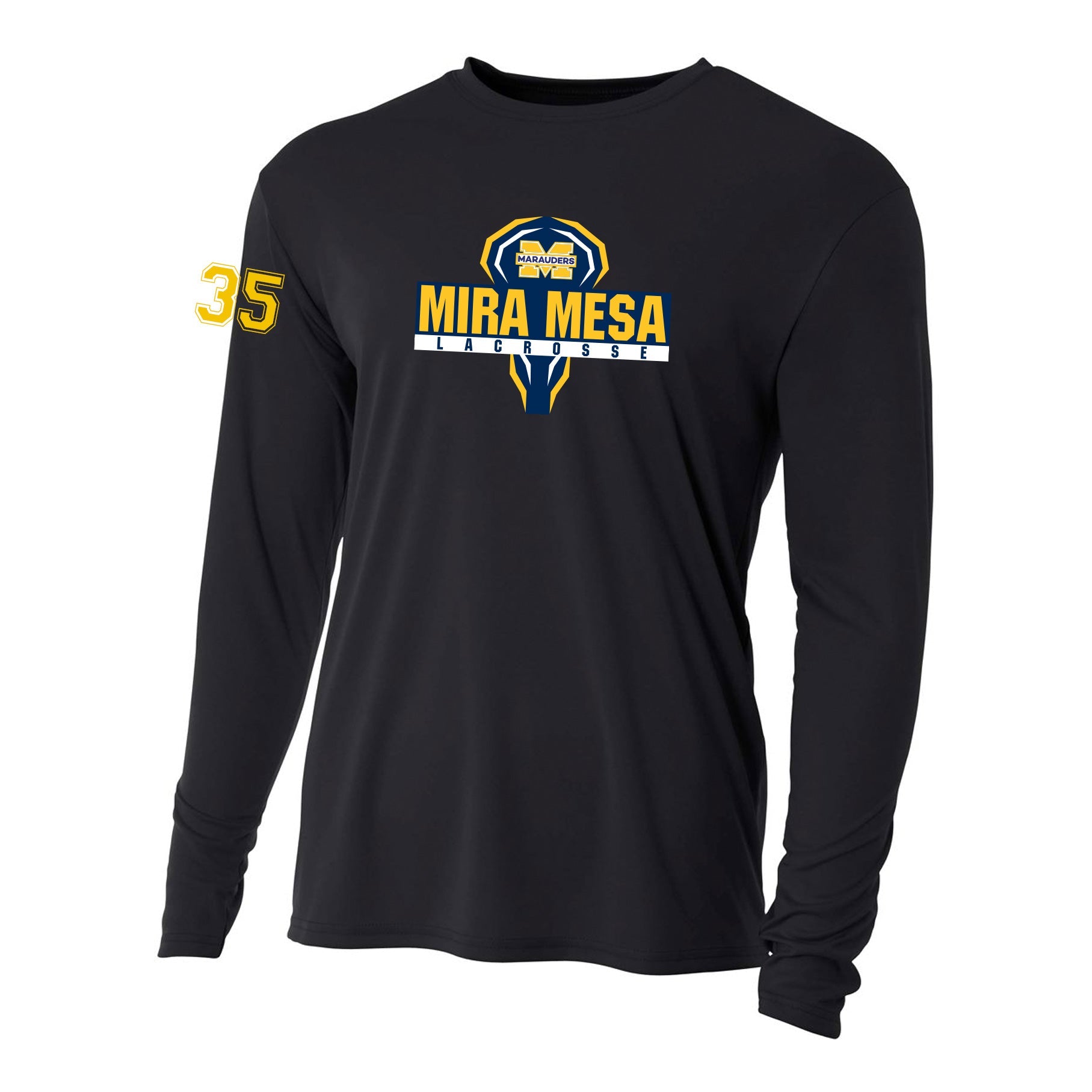 MIRA MESA GIRL'S LACROSSE MEN'S PERFORMANCE LONG SLEEVE TEE - TEAM LOGO PRINT