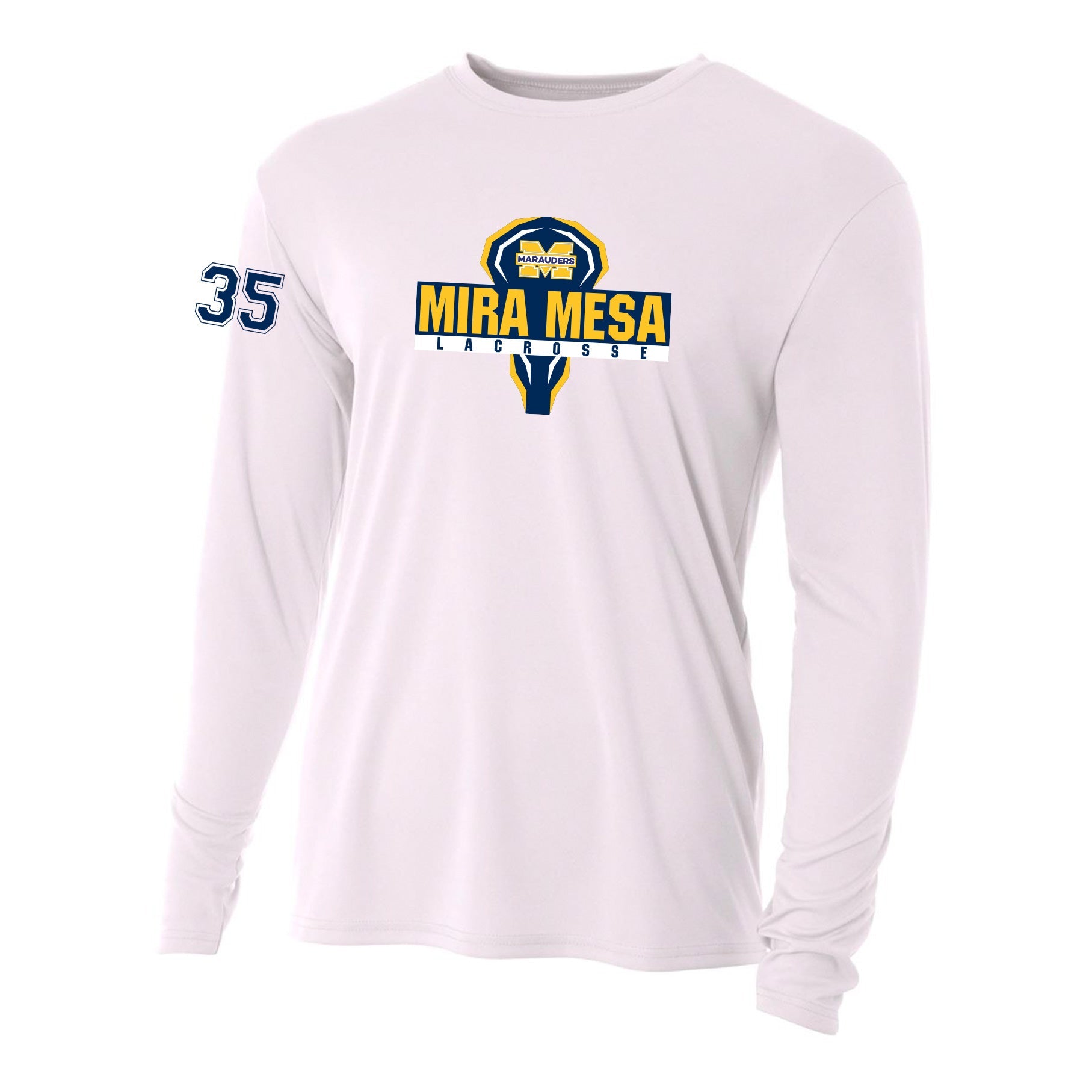 MIRA MESA GIRL'S LACROSSE MEN'S PERFORMANCE LONG SLEEVE TEE - TEAM LOGO PRINT