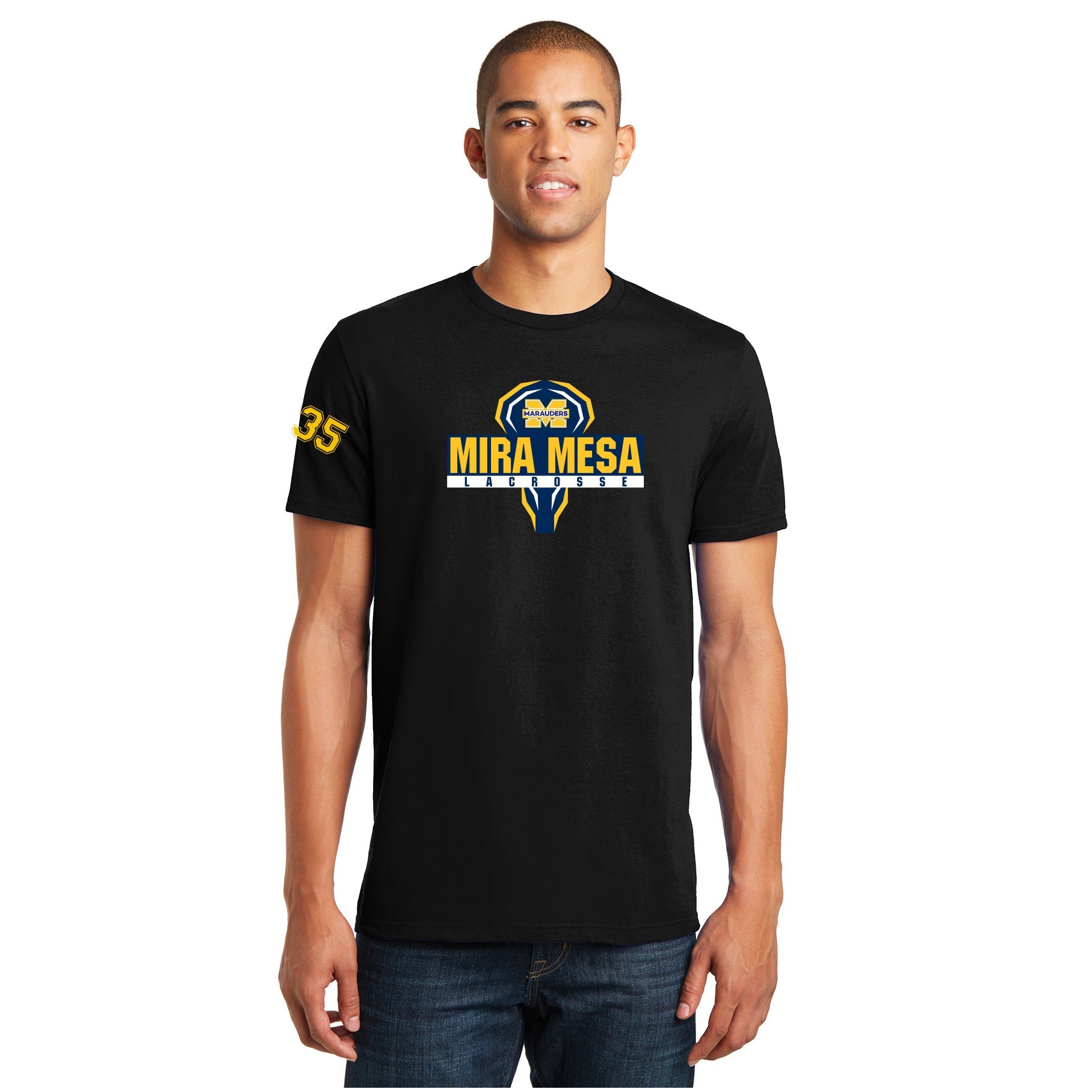 MIRA MESA GIRL'S LACROSSE MEN'S SHORT SLEEVE TEE - TEAM LOGO PRINT