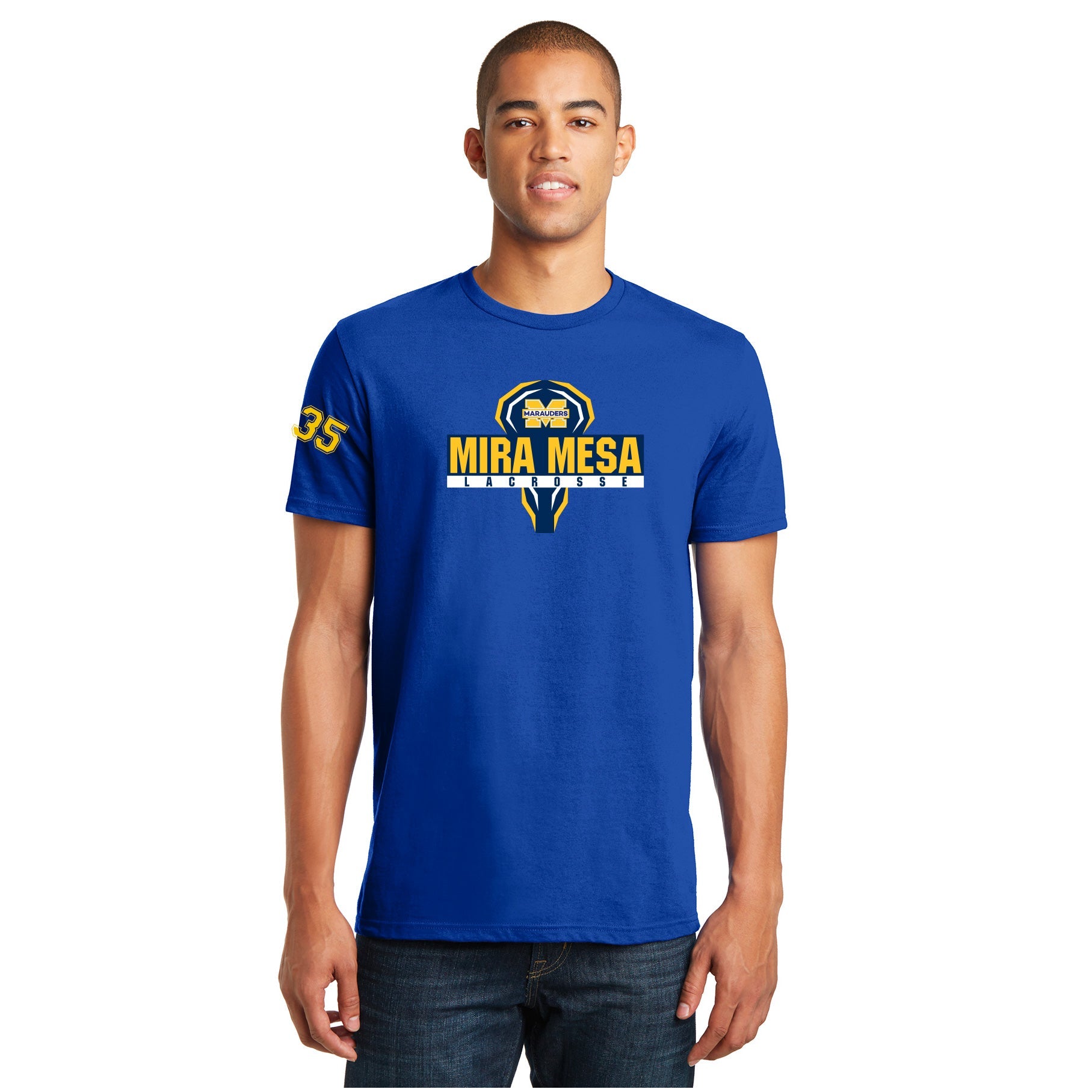 MIRA MESA GIRL'S LACROSSE MEN'S SHORT SLEEVE TEE - TEAM LOGO PRINT