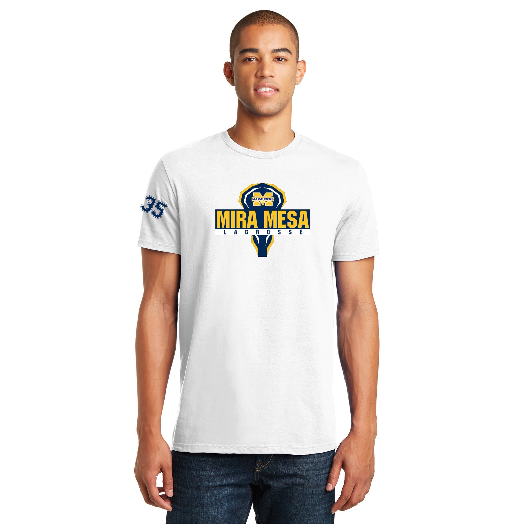 MIRA MESA GIRL'S LACROSSE MEN'S SHORT SLEEVE TEE - TEAM LOGO PRINT