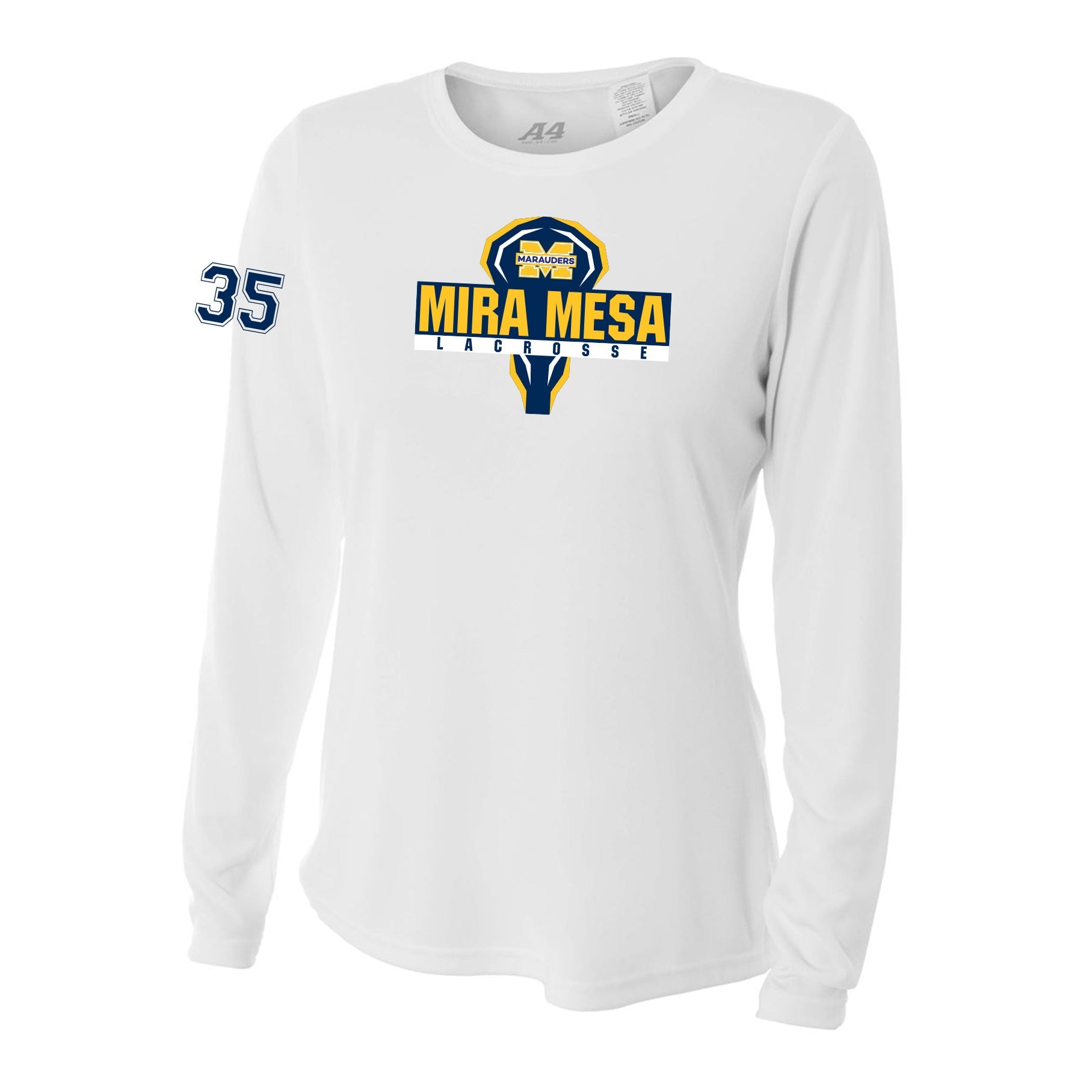 MIRA MESA GIRL'S LACROSSE WOMEN'S PERFORMANCE LONG SLEEVE TEE - TEAM LOGO PRINT