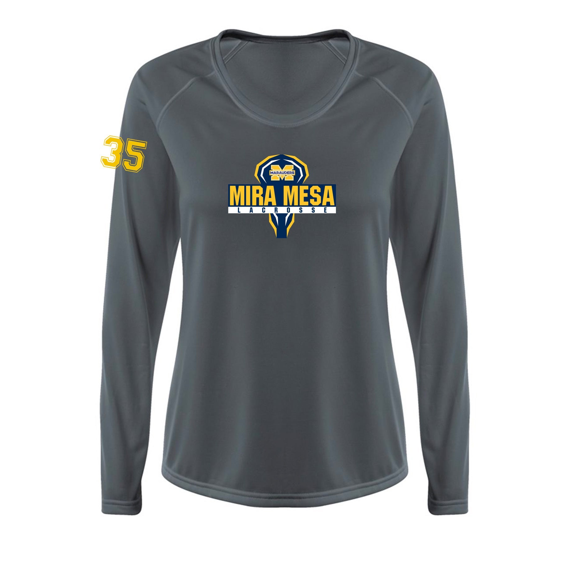 MIRA MESA GIRL'S LACROSSE WOMEN'S PERFORMANCE LONG SLEEVE TEE - TEAM LOGO PRINT