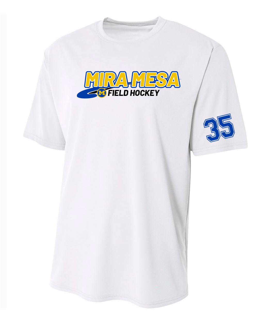 MIRA MESA FIELD HOCKEY WHITE PERFORMANCE MEN'S AND WOMEN'S TEE