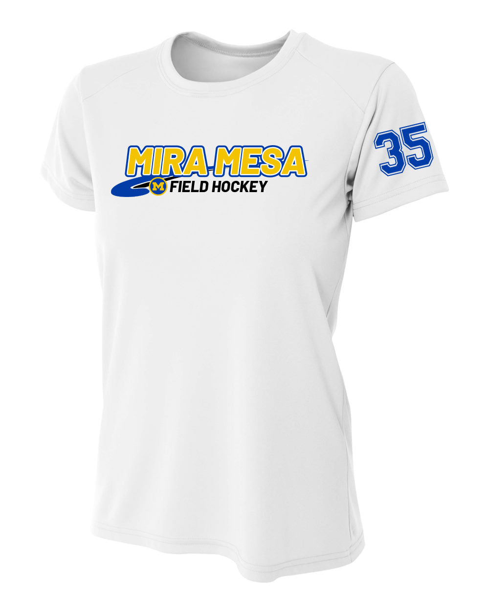 MIRA MESA FIELD HOCKEY WHITE PERFORMANCE MEN'S AND WOMEN'S TEE