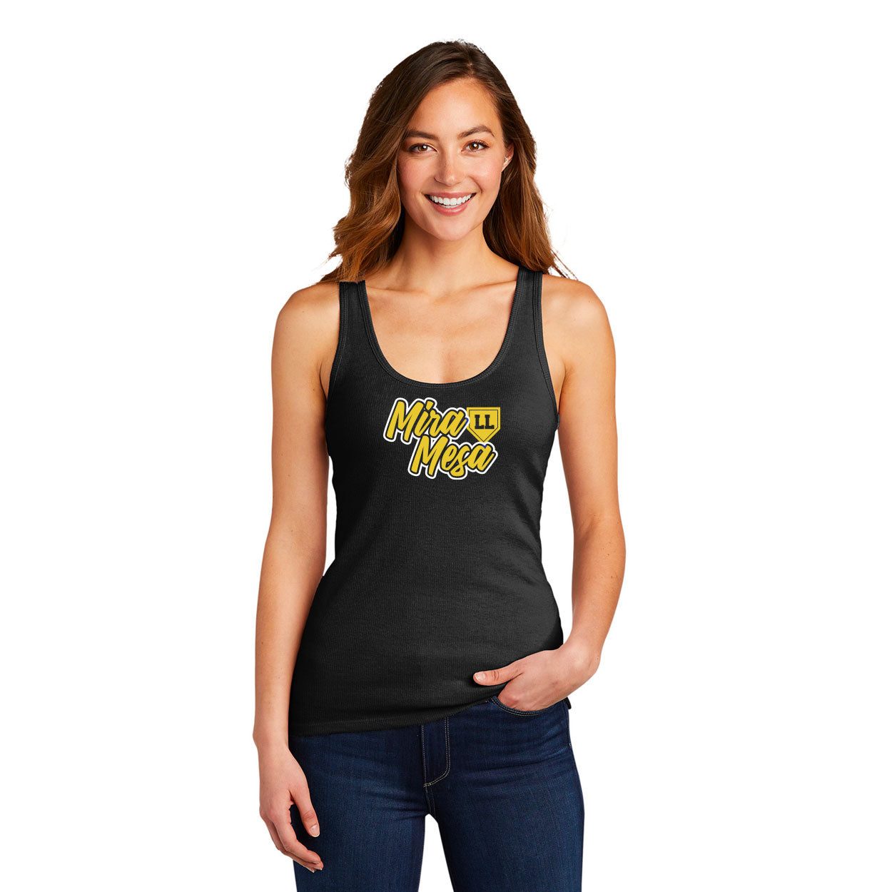MIRA MESA LITTLE LEAGUE PLATE RIB TANK - RED OUTLINE