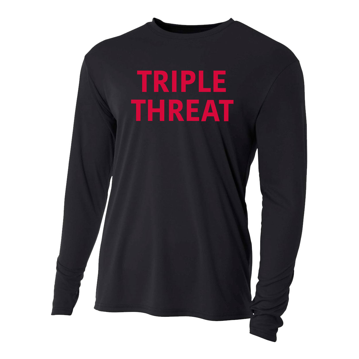 TRIPLE THREAT YOUTH, WOMEN'S & MEN'S PERFORMANCE LONG SLEEVE - BLACK