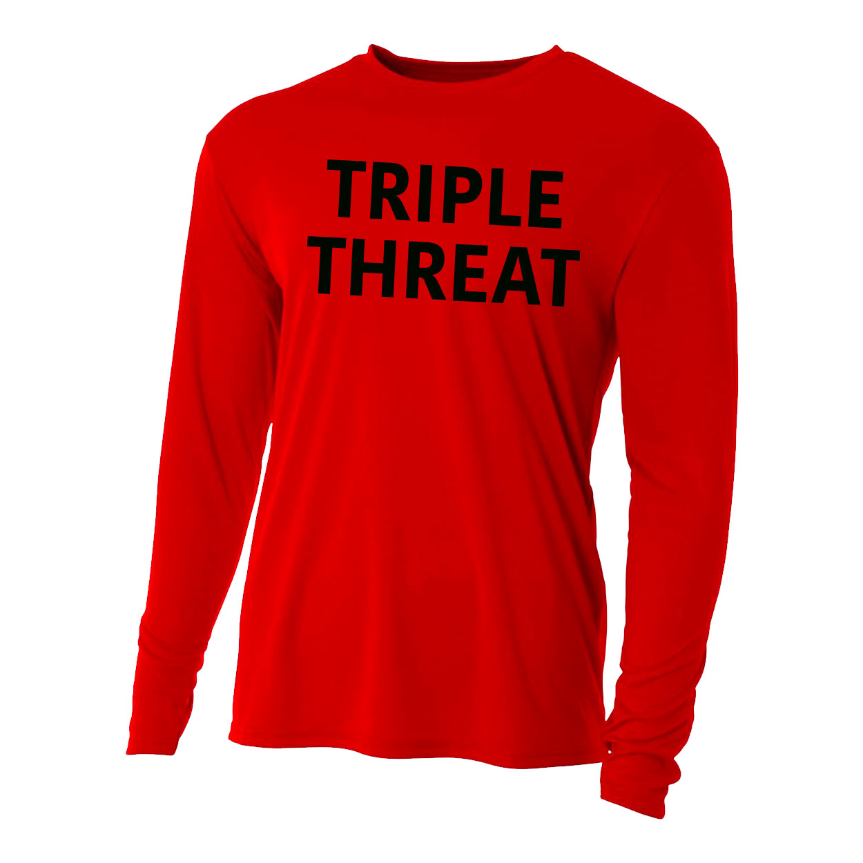 TRIPLE THREAT YOUTH, WOMEN'S & MEN'S PERFORMANCE LONG SLEEVE - RED (CUSTOMIZE ME)