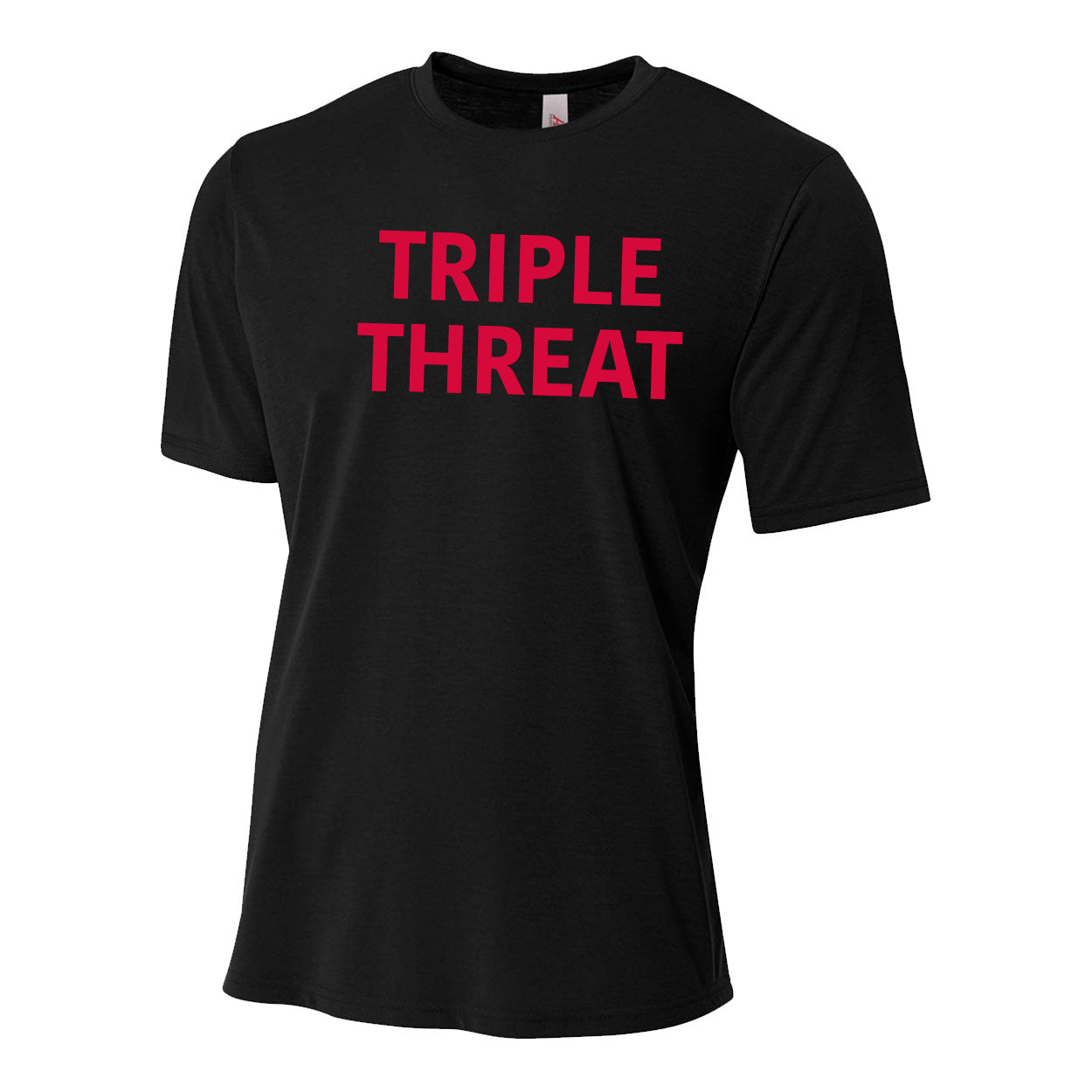 TRIPLE THREAT YOUTH, WOMEN'S & MEN'S PERFORMANCE SHORT SLEEVE TEE - BLACK