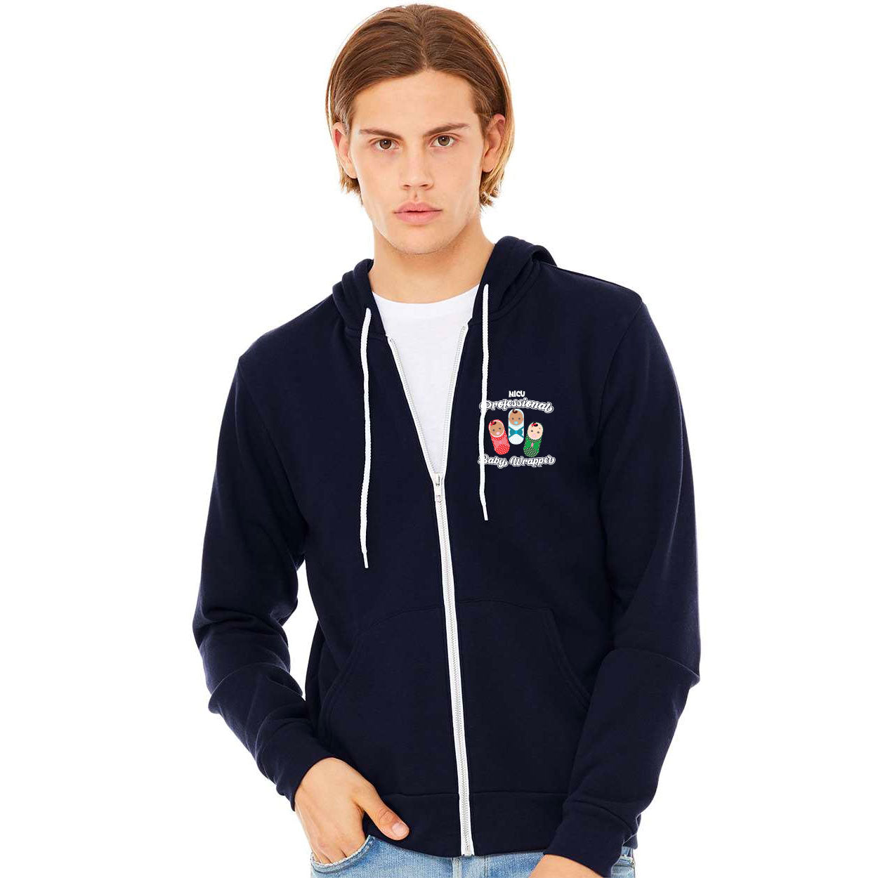 RADY CHILDREN'S NICU CHRISTMAS BELLA+CANVAS UNISEX SPONGE FLEECE FULL-ZIP HOODIE