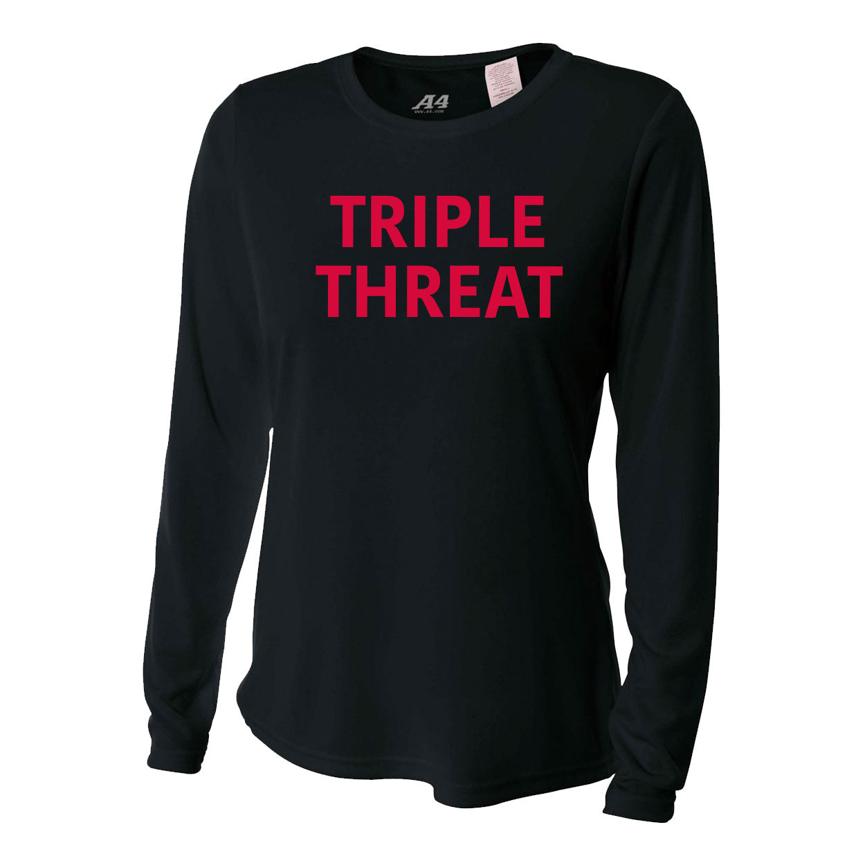 TRIPLE THREAT YOUTH, WOMEN'S & MEN'S PERFORMANCE LONG SLEEVE - BLACK