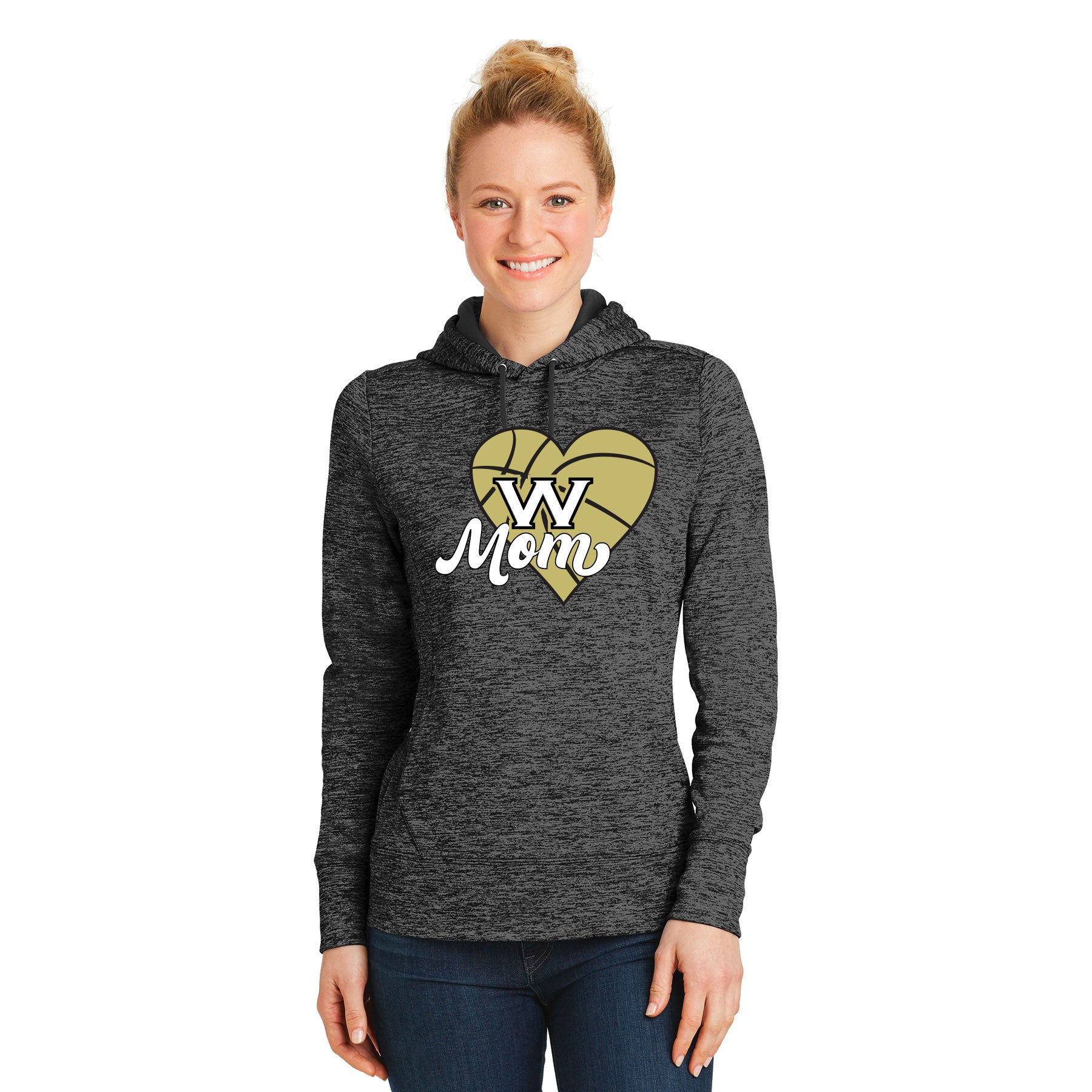 WOLVERINE BASKETBALL MOM ELECTRIC HEATHER FLEECE HOODED PULLOVER