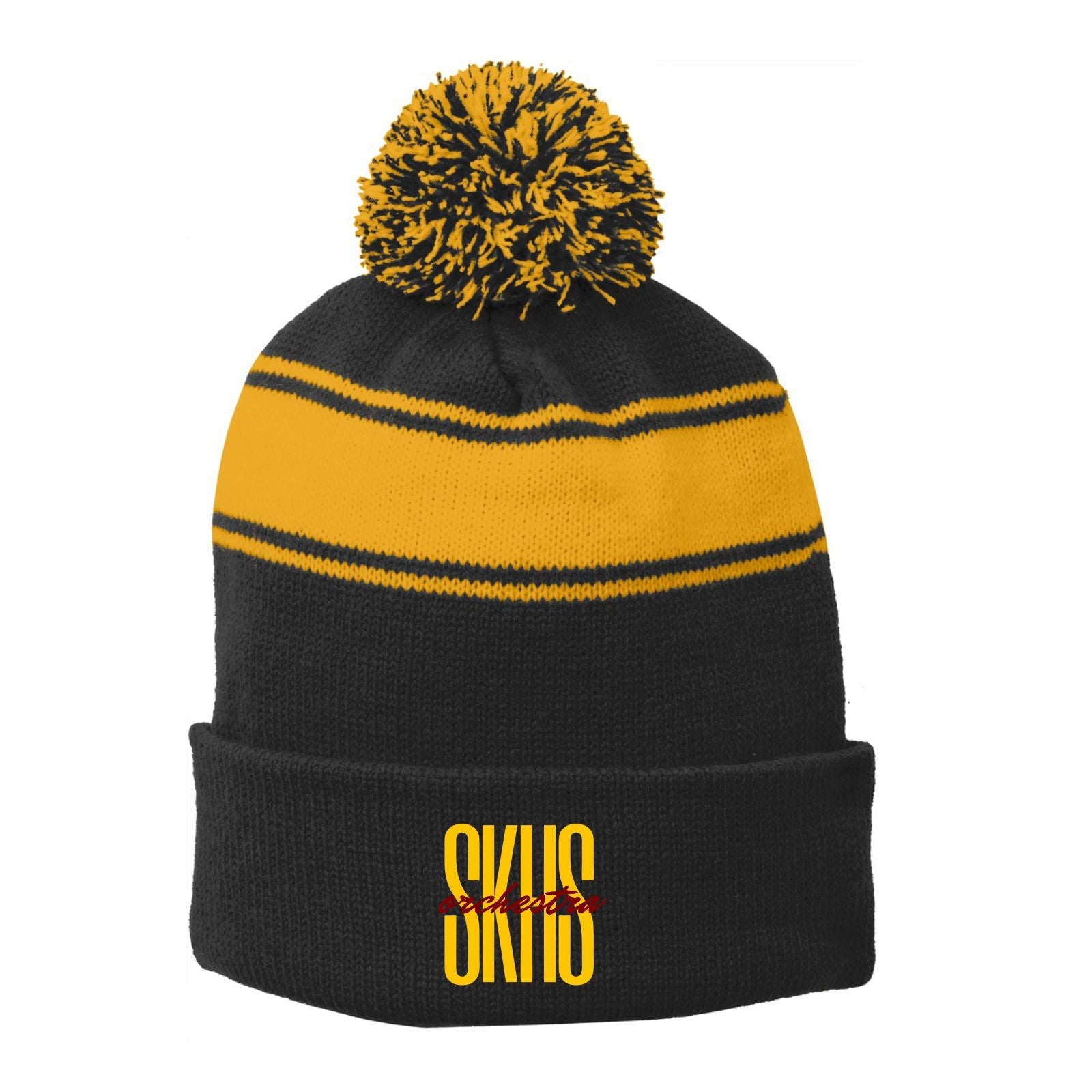 South Kitsap Orchestra Stripe Pom Pom Beanie