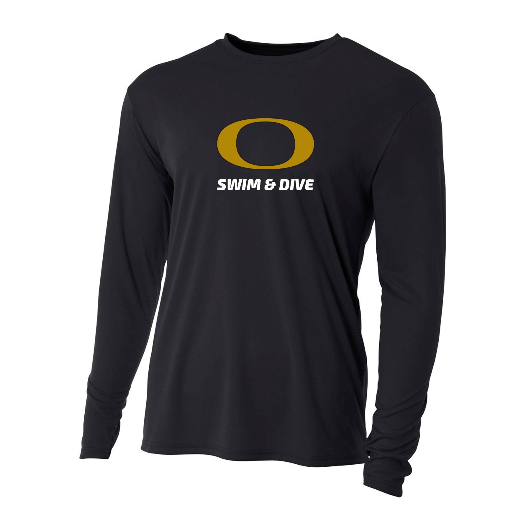 OLYMPIAN AQUATICS SWIM DIVE LOGO LONG SLEEVE PERFORMANCE TEE