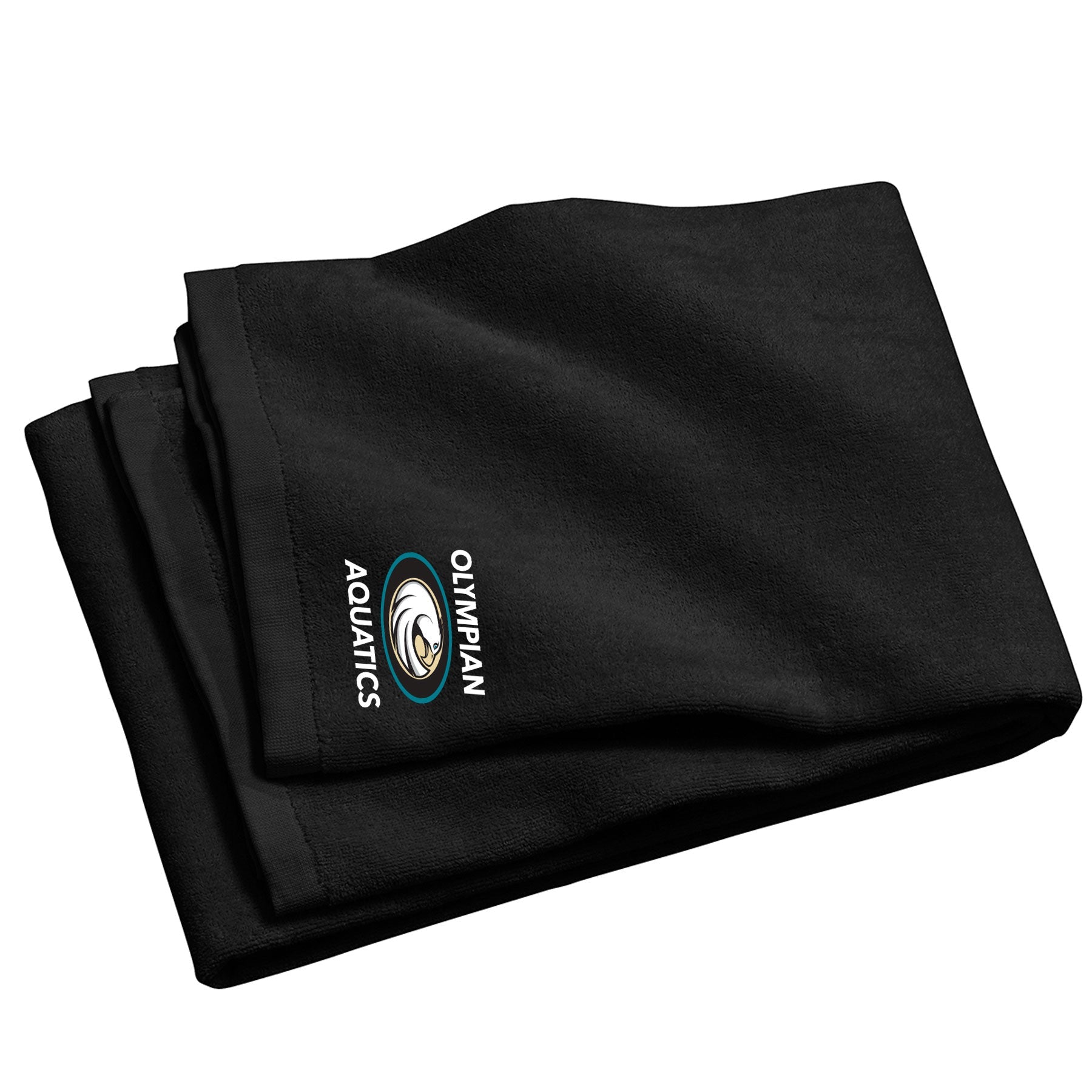 OLYMPIAN AQUATICS STACKED EMBROIDERED BEACH TOWEL