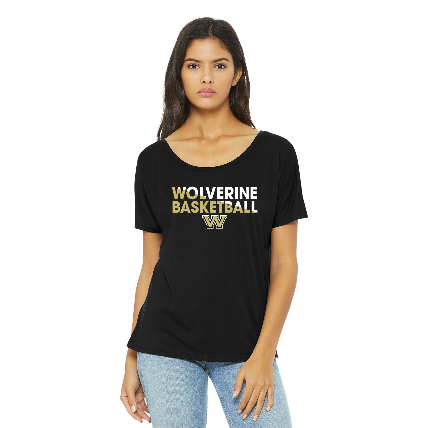 Wolverine Basketball Slice Slouchy Tee