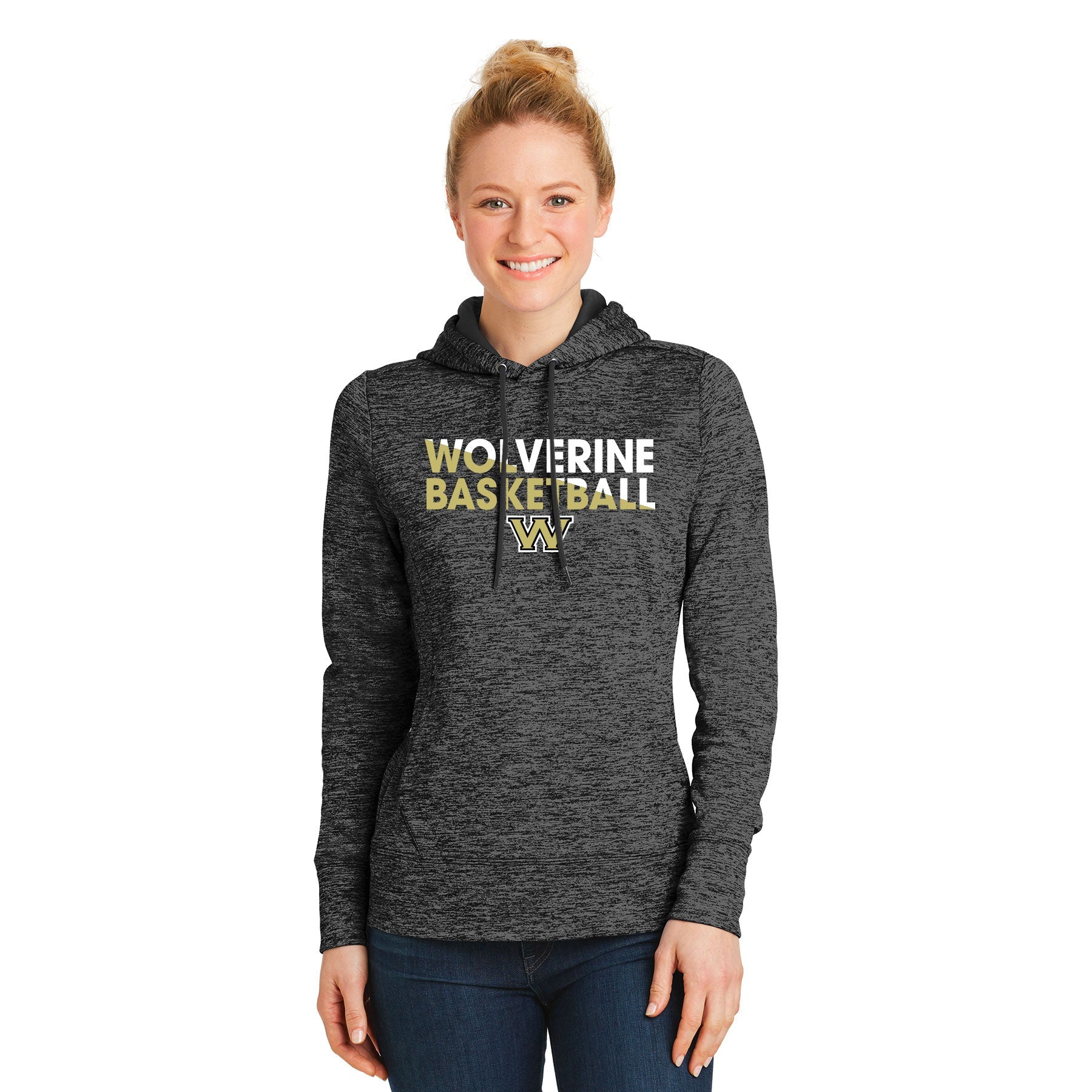 Wolverine Basketball Slice Electric Heather Fleece Hooded Pullover