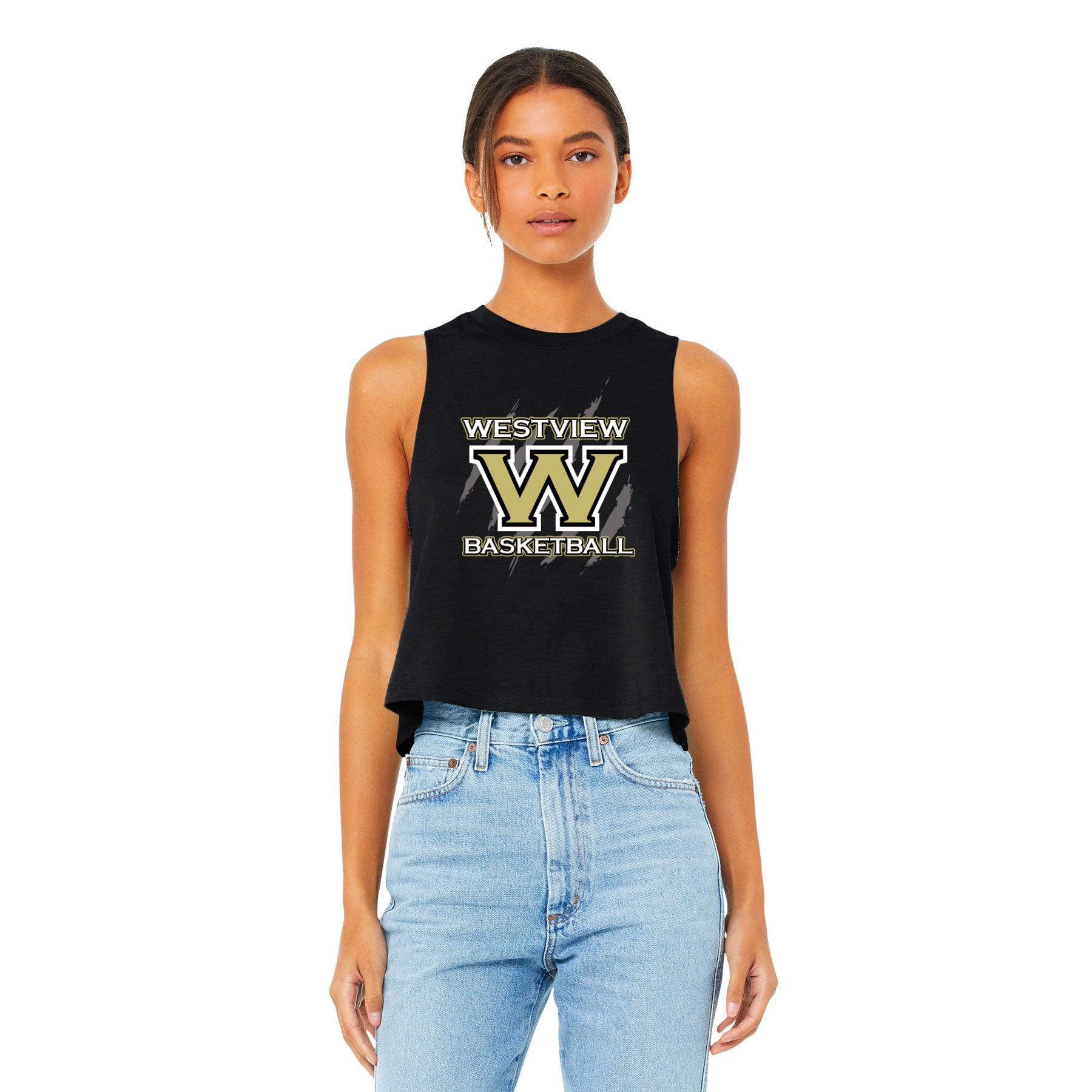 Wolverine Basketball Claws Racerback Crop Tank