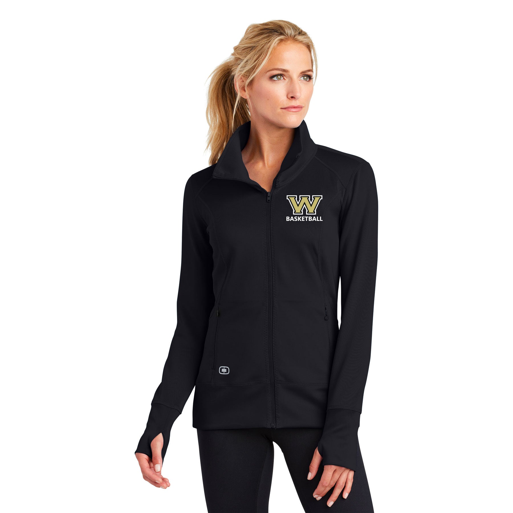 Wolverine Basketball Left Chest Block OGIO ENDURANCE Ladies Fulcrum Full-Zip