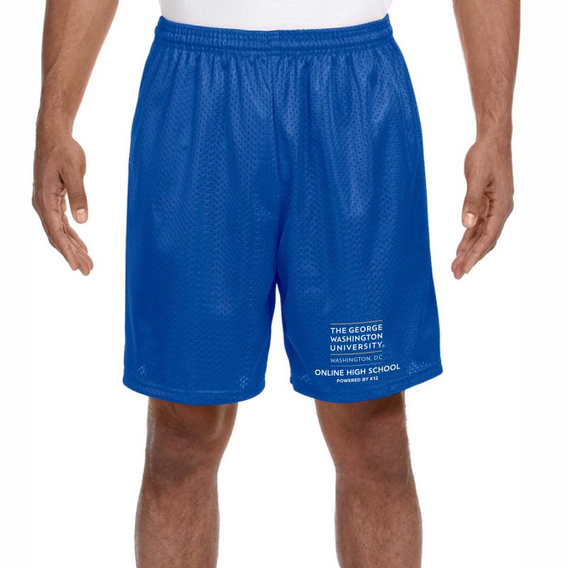 GWUOHS LOGO LINED TRICOT MESH SHORTS