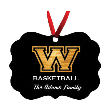 WOLVERINE BASKETBALL HARDWOOD CLASSIC ALUMINUM ORNAMENT