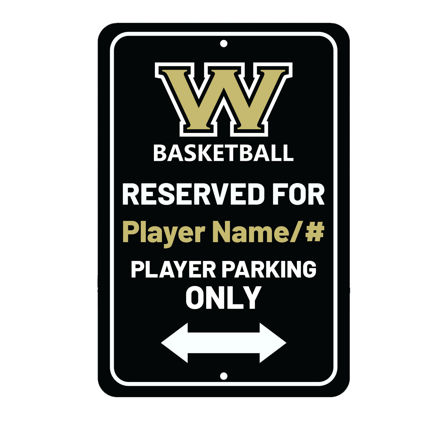 WOLVERINE BASKETBALL ALUMINUM SIGN
