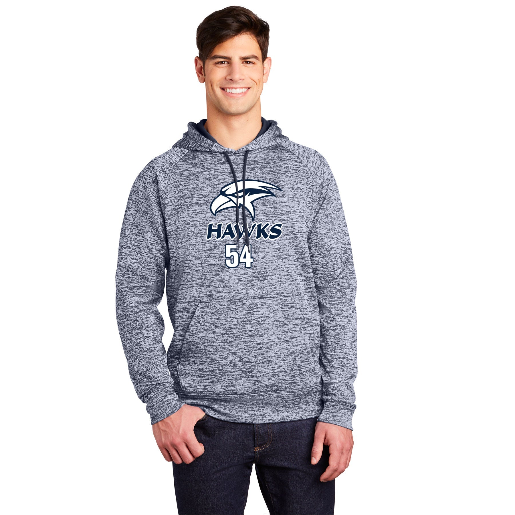 SAN DIEGO HAWKS LOGO ELECTRIC HEATHER FLEECE HOODED PULLOVER