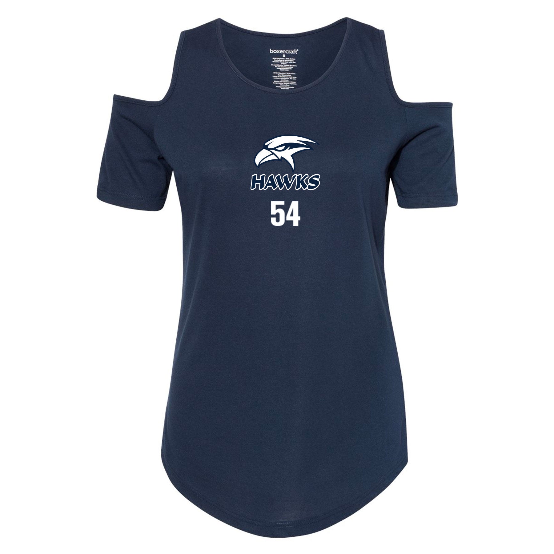 SAN DIEGO HAWKS LOGO WOMEN'S COLD SHOULDER T-SHIRT