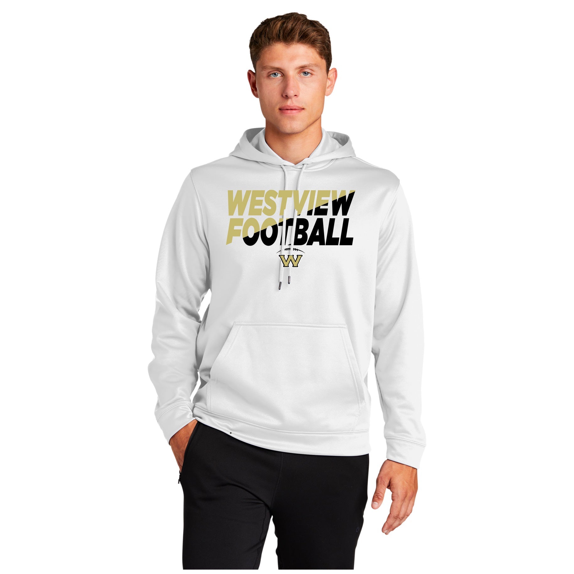 WESTVIEW FOOTBALL SLICE - SPORT-WICK® FLEECE HOODED PULLOVER
