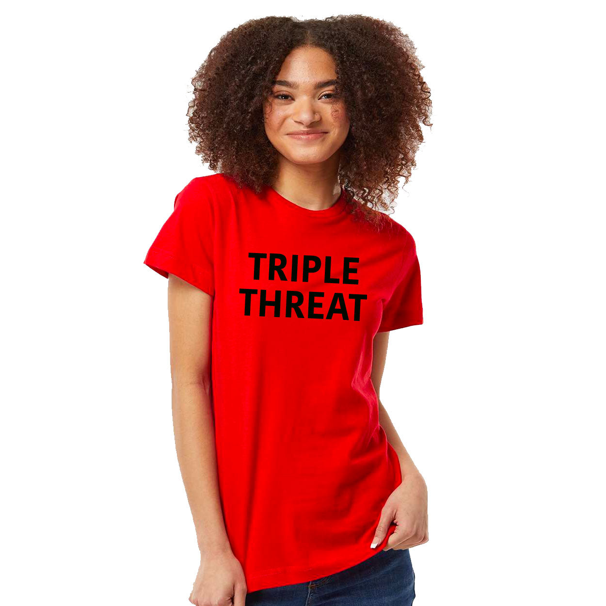 TRIPLE THREAT YOUTH, WOMEN'S & MEN'S SHORT SLEEVE FASHION TEE - RED