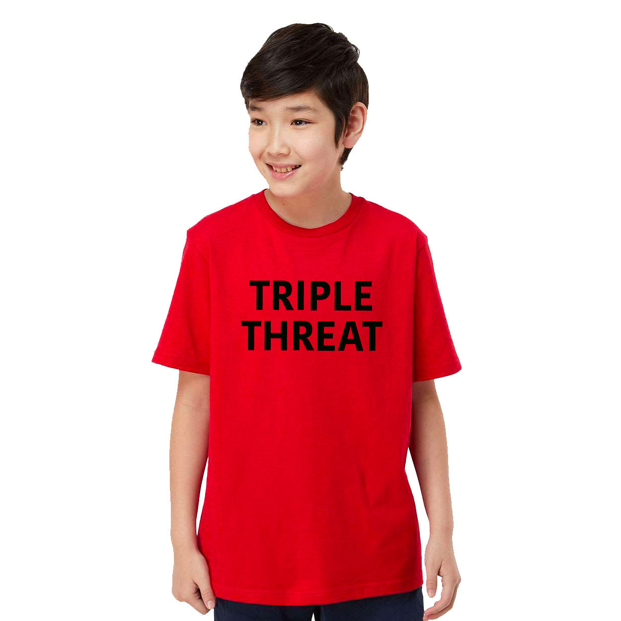 TRIPLE THREAT YOUTH, WOMEN'S & MEN'S SHORT SLEEVE FASHION TEE - RED