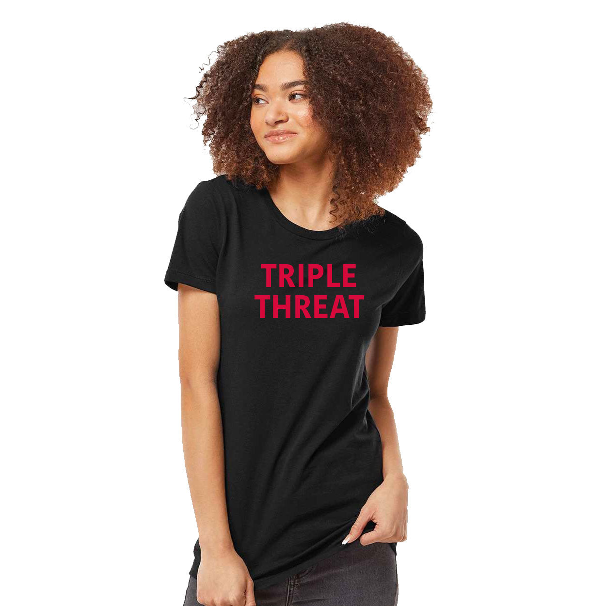 TRIPLE THREAT YOUTH, WOMEN'S & MEN'S SHORT SLEEVE FASHION TEE - BLACK