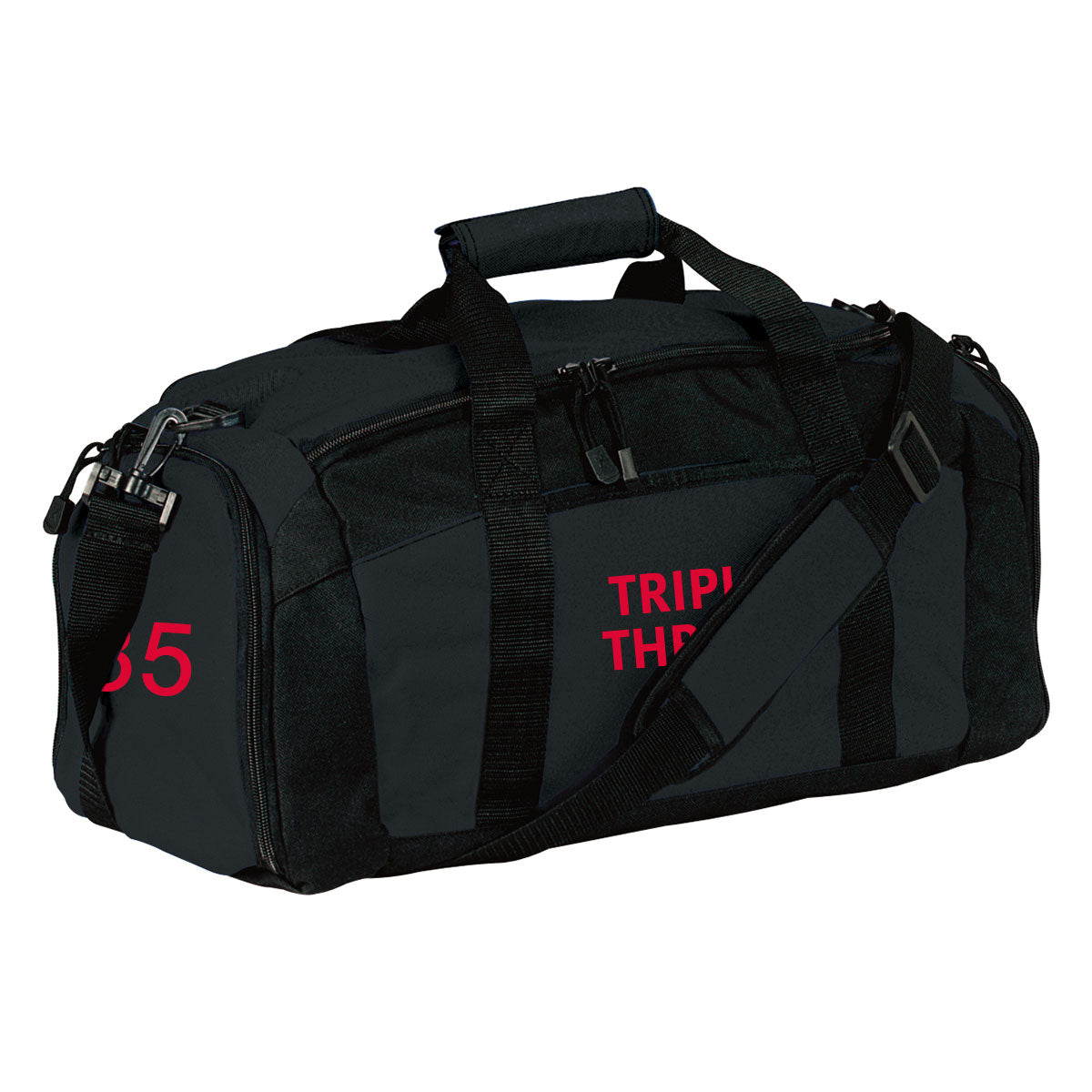 TRIPLE THREAT EMBROIDERED PLAYER DUFFLE BAG