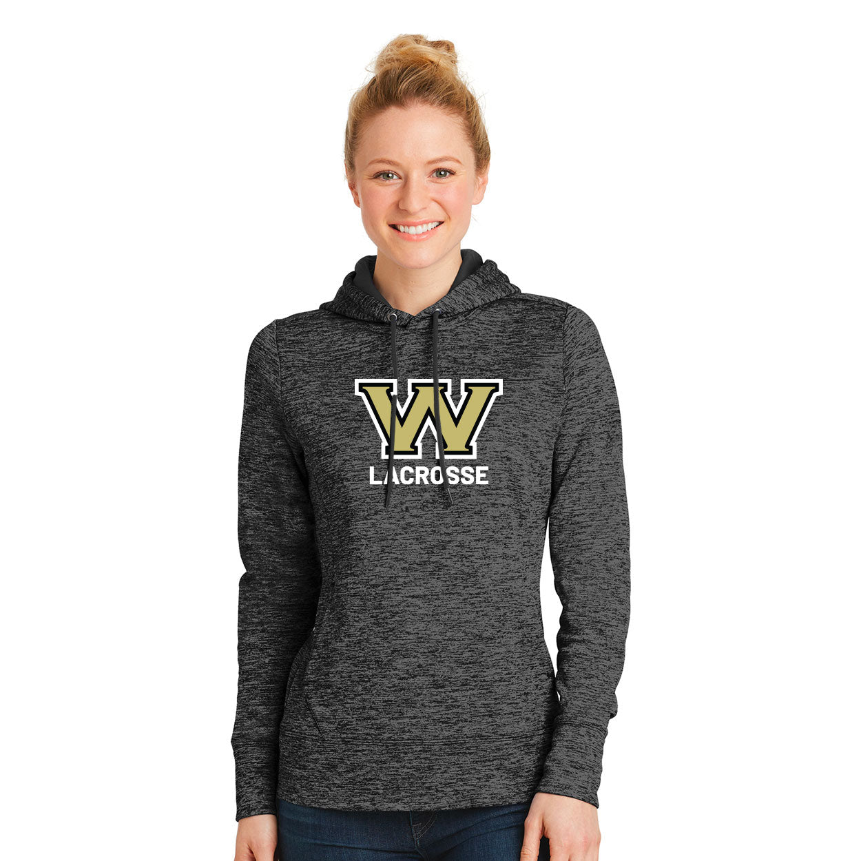WESTVIEW LACROSSE WOMEN'S LADY'S POSICHARGEELECTRIC HEATHER FLEECE HOODED PULLOVER