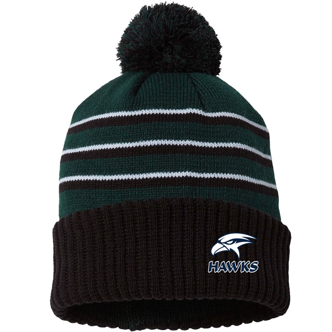 HAWKS LOGO UNISEX POM BEANIE