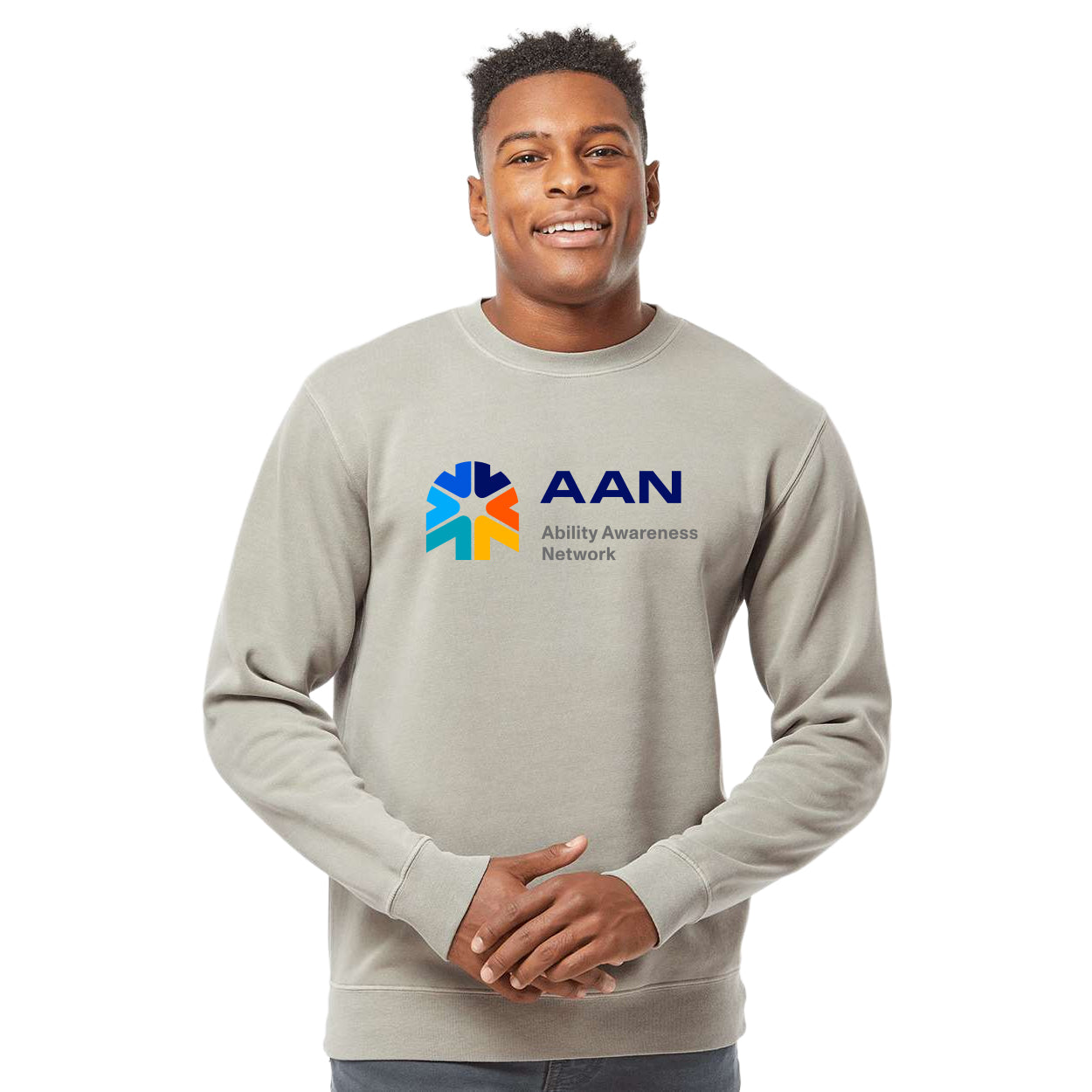 AAN LOGO MIDWEIGHT PIGMENT-DYED CREWNECK SWEATSHIRT