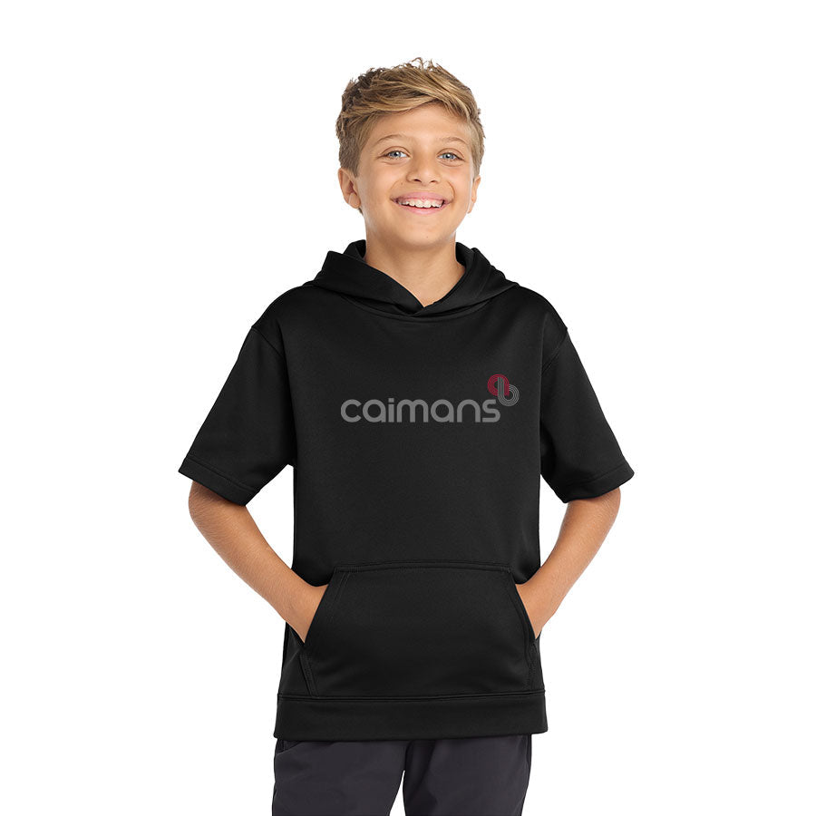 ACADEMY OF BASEBALL CAIMANS YOUTH PERFORMANCE FLEECE SHORT SLEEVE HOODED PULLOVER